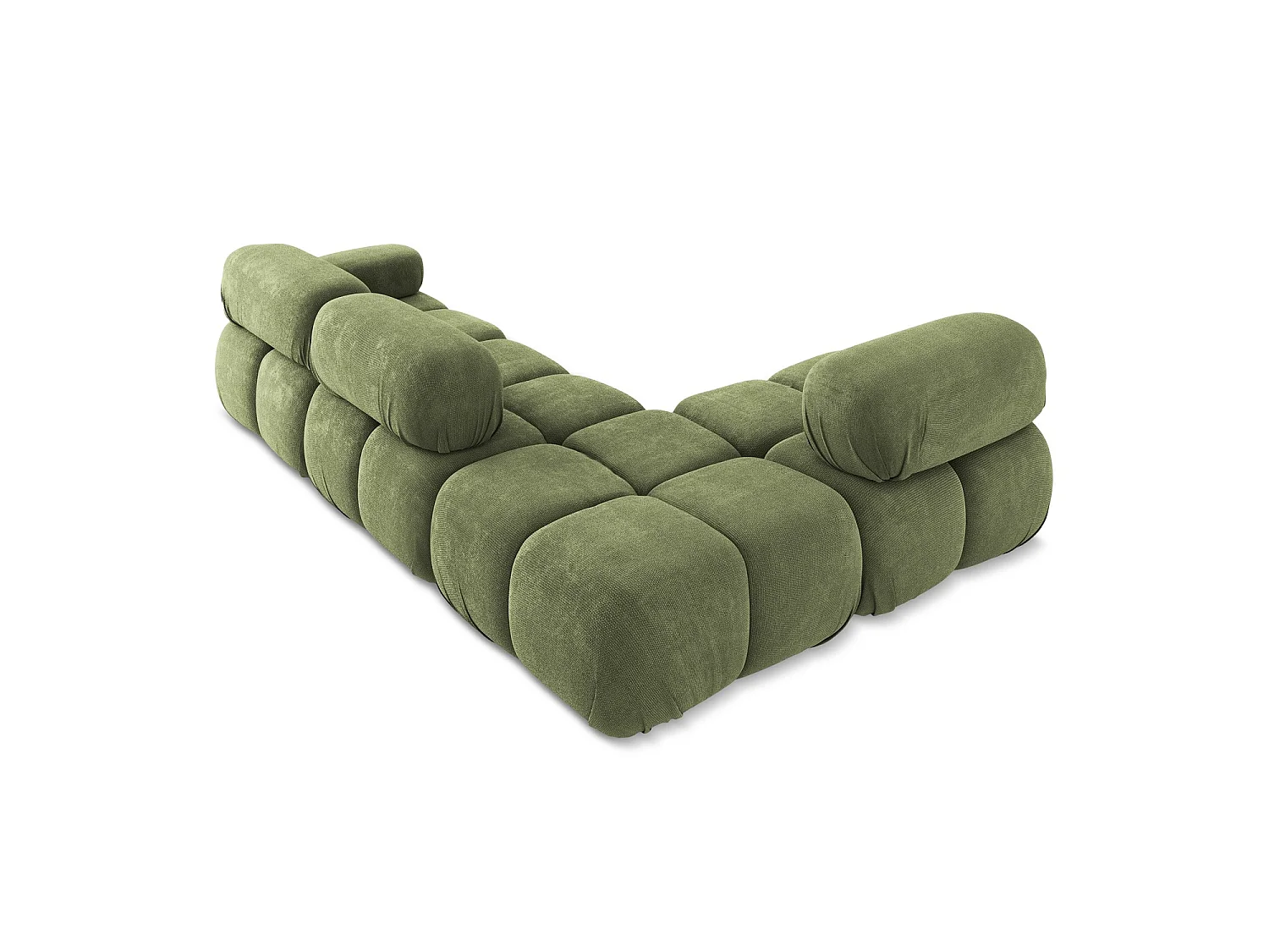 Modulaire hoekbank links van groente chenille stof - SANREMO
