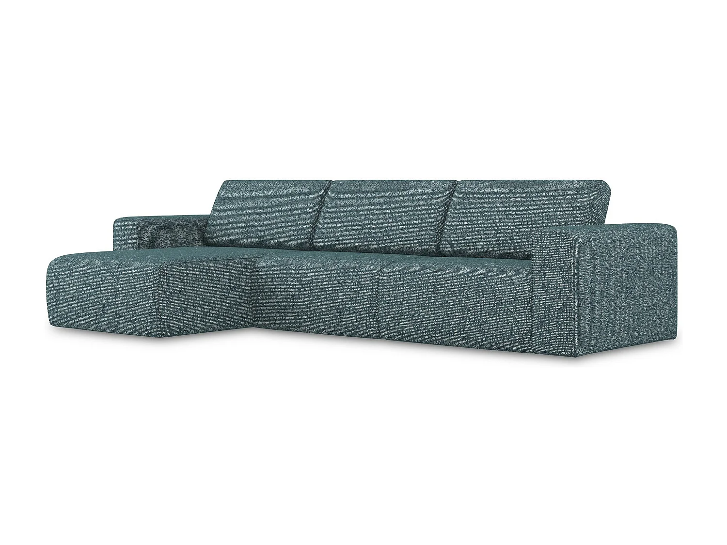 Canapé modulable d’angle M gauche en Strukturstoff - jeans - KALEA