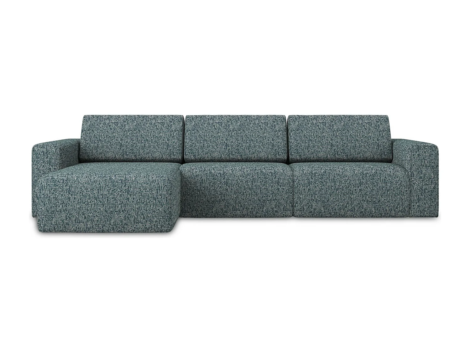 Canapé modulable d’angle M gauche en Strukturstoff - jeans - KALEA