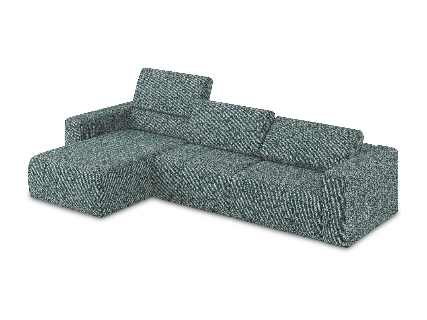 Canapé modulable d’angle M gauche en Strukturstoff - jeans - KALEA