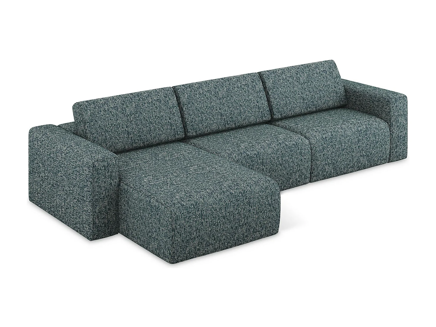 Canapé modulable d’angle M gauche en Strukturstoff - jeans - KALEA