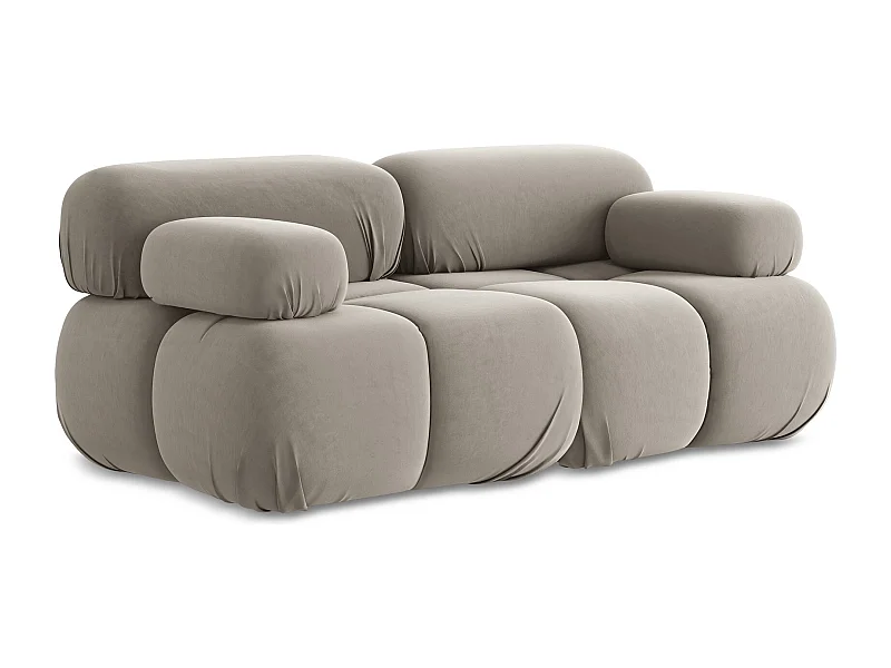 2-Sitzer Sofa - - Samt - Taupe - LOKUA