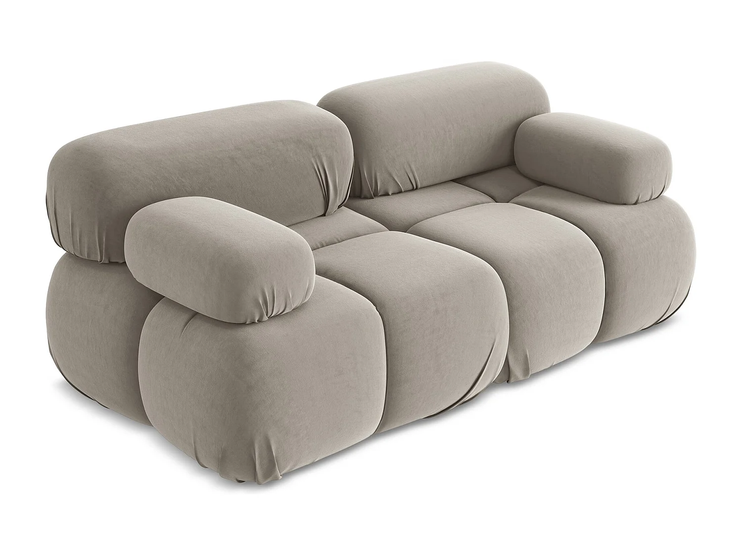 Modułowa sofa 2-osobowa - z tkaniny welwetowej - kreci - LOKUA