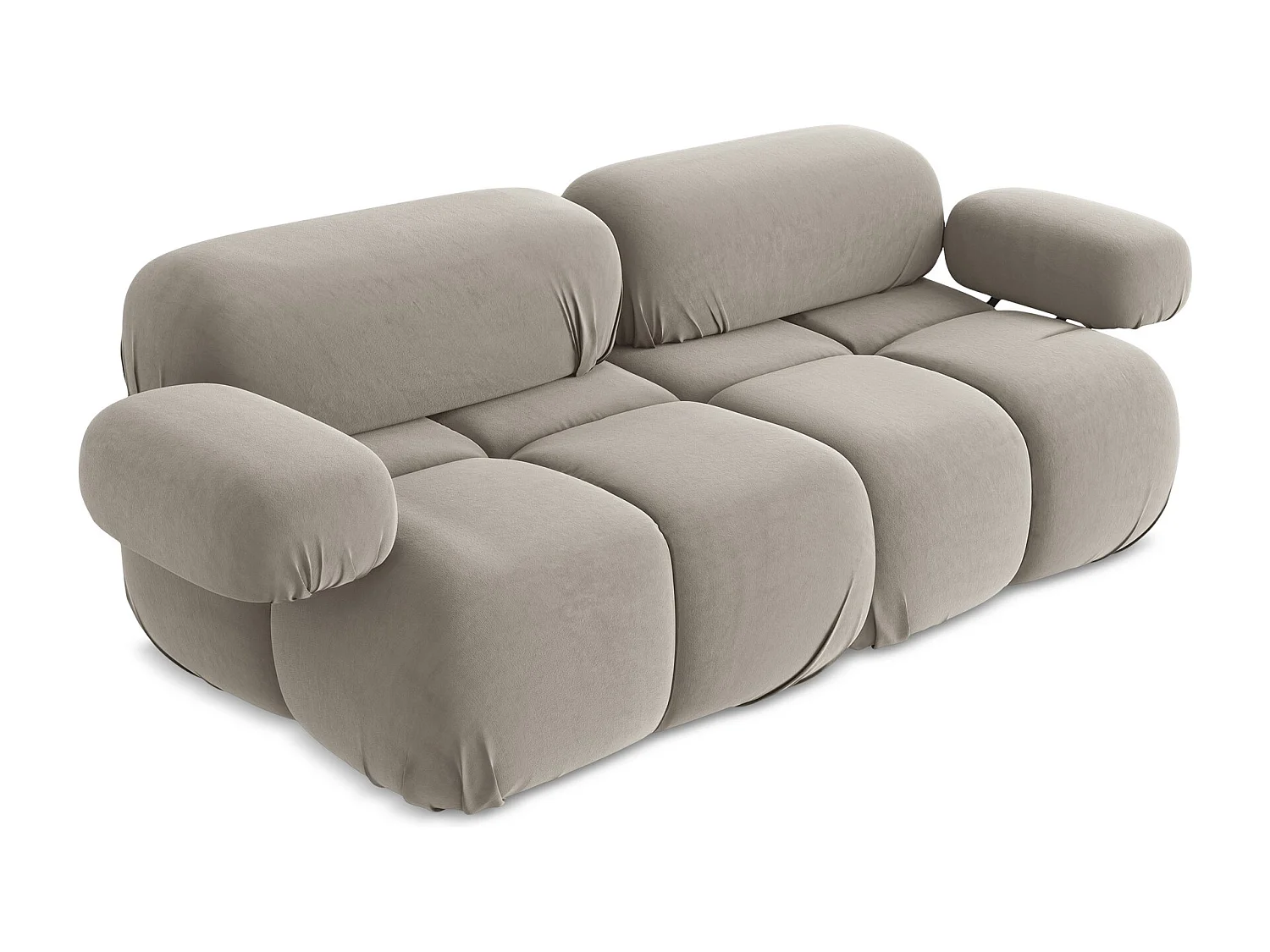 Modułowa sofa 2-osobowa - z tkaniny welwetowej - kreci - LOKUA