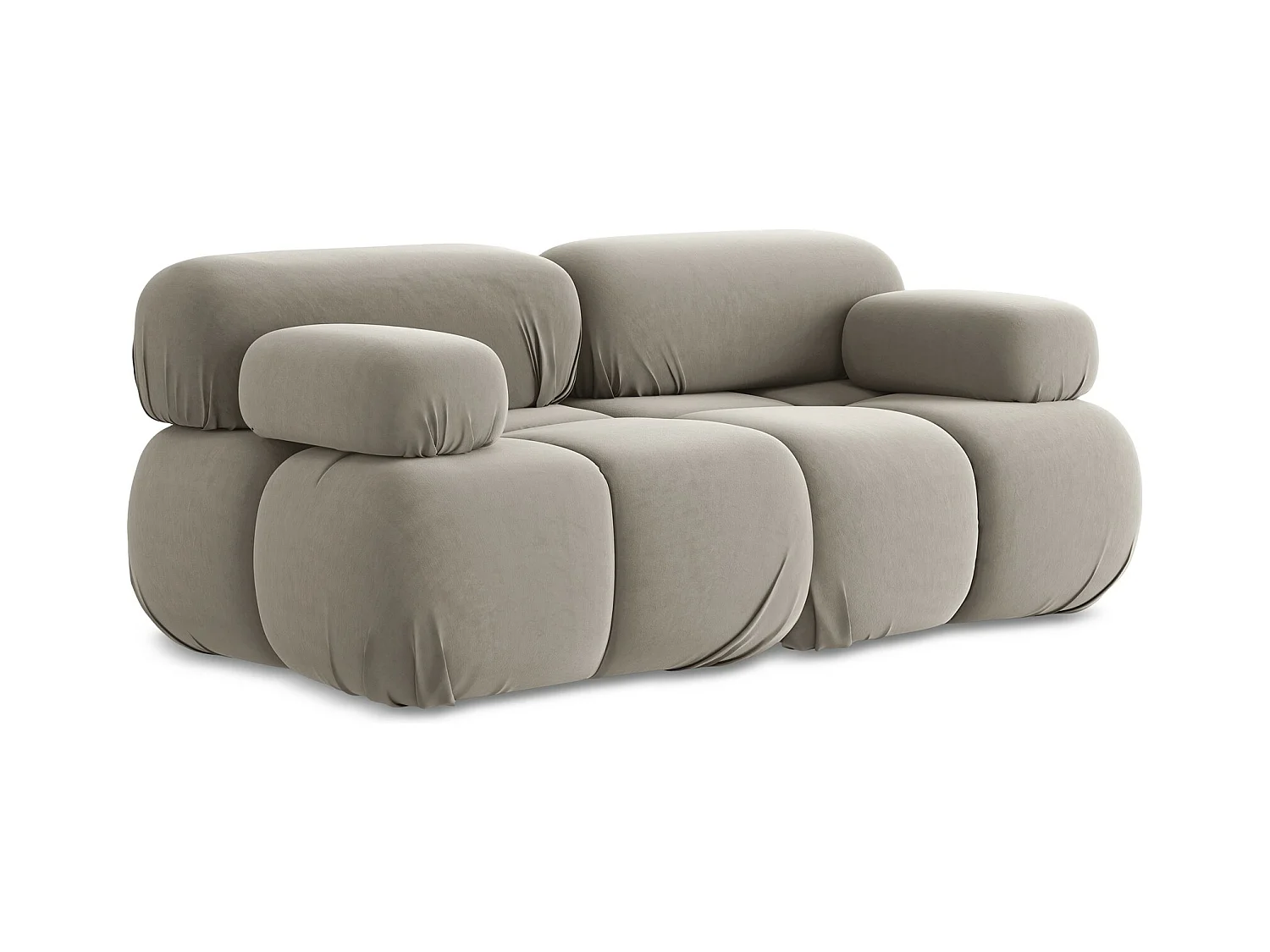 Canapé modulable 2 places en Samt - taupe - LOKUA