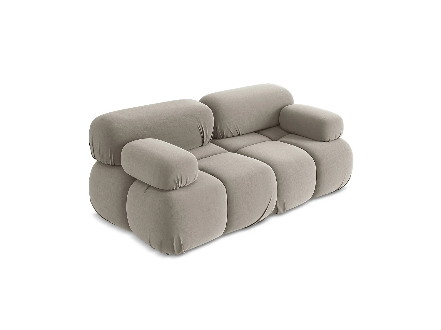Modułowa sofa 2-osobowa - z tkaniny welwetowej - kreci - SANREMO