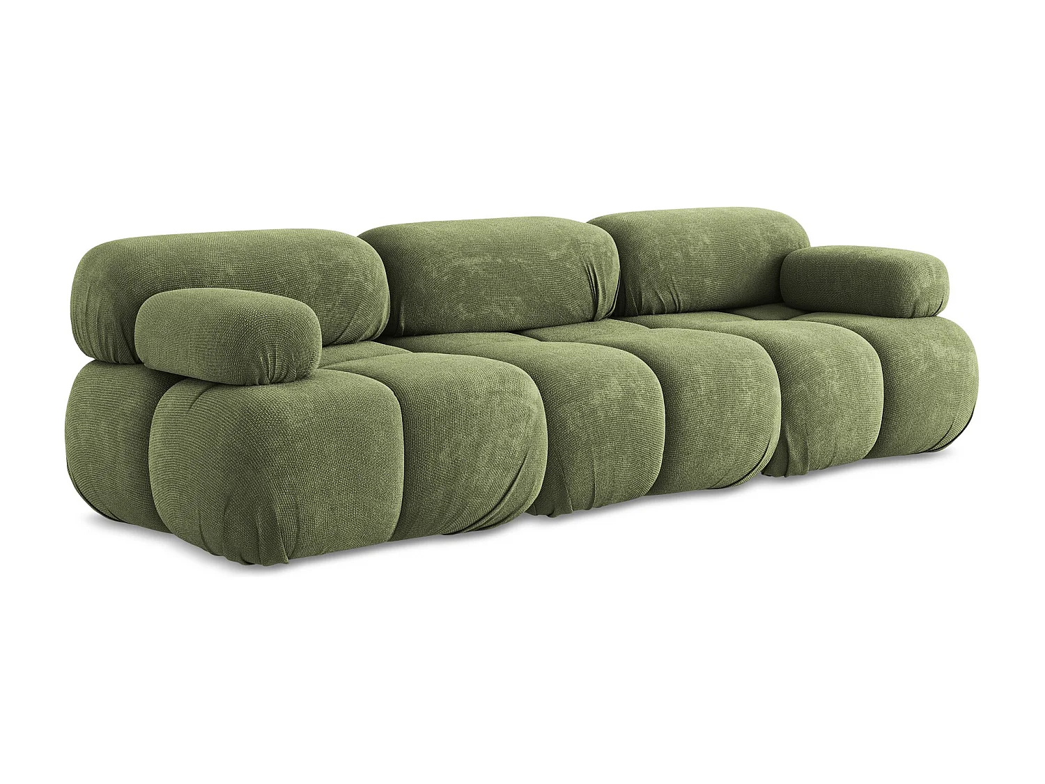 Canapé modulable 3 places en Chenille - vert - LOKUA