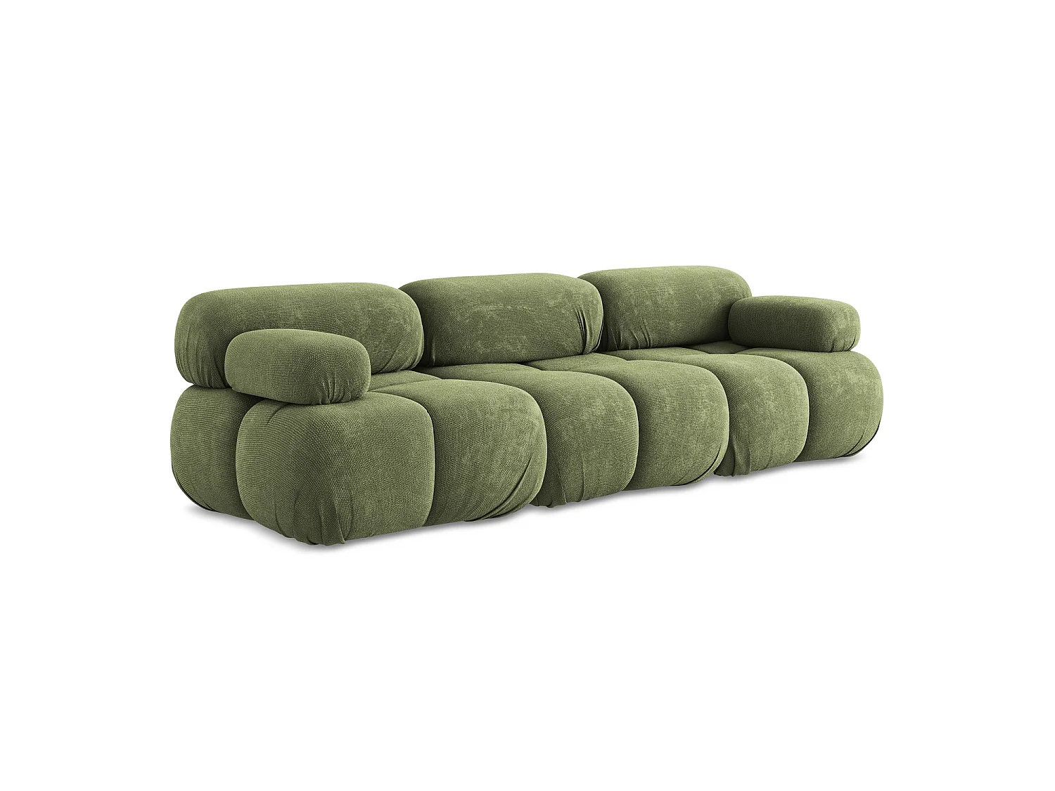 Canapé modulable 3 places en tissu chenille - vert - SANREMO