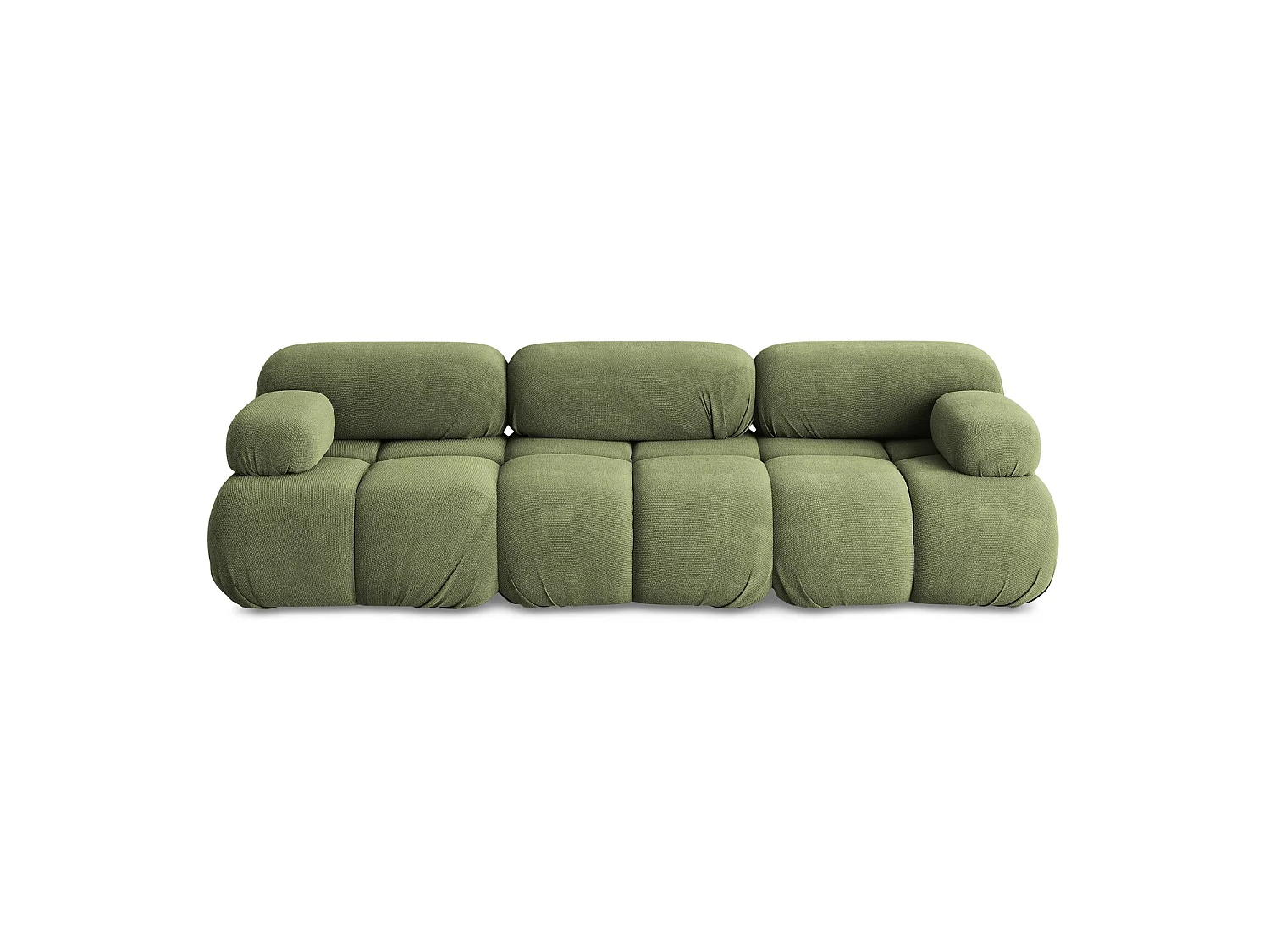 Canapé modulable 3 places en tissu chenille - vert - SANREMO