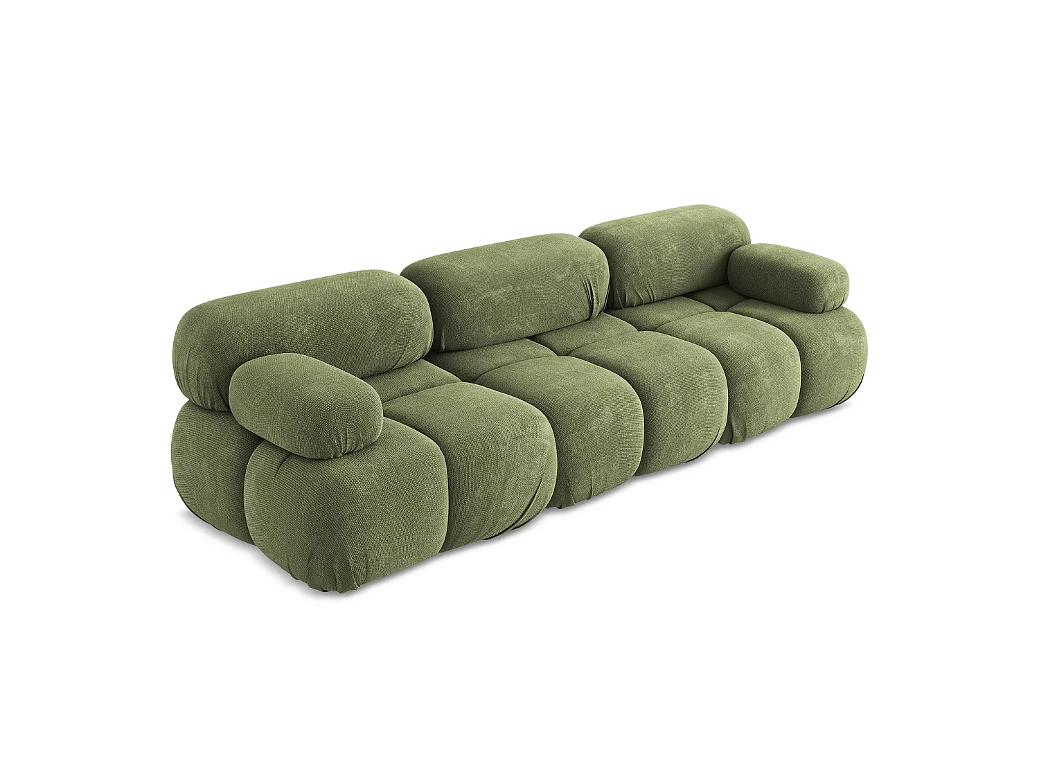 Canapé modulable 3 places en tissu chenille - vert - SANREMO