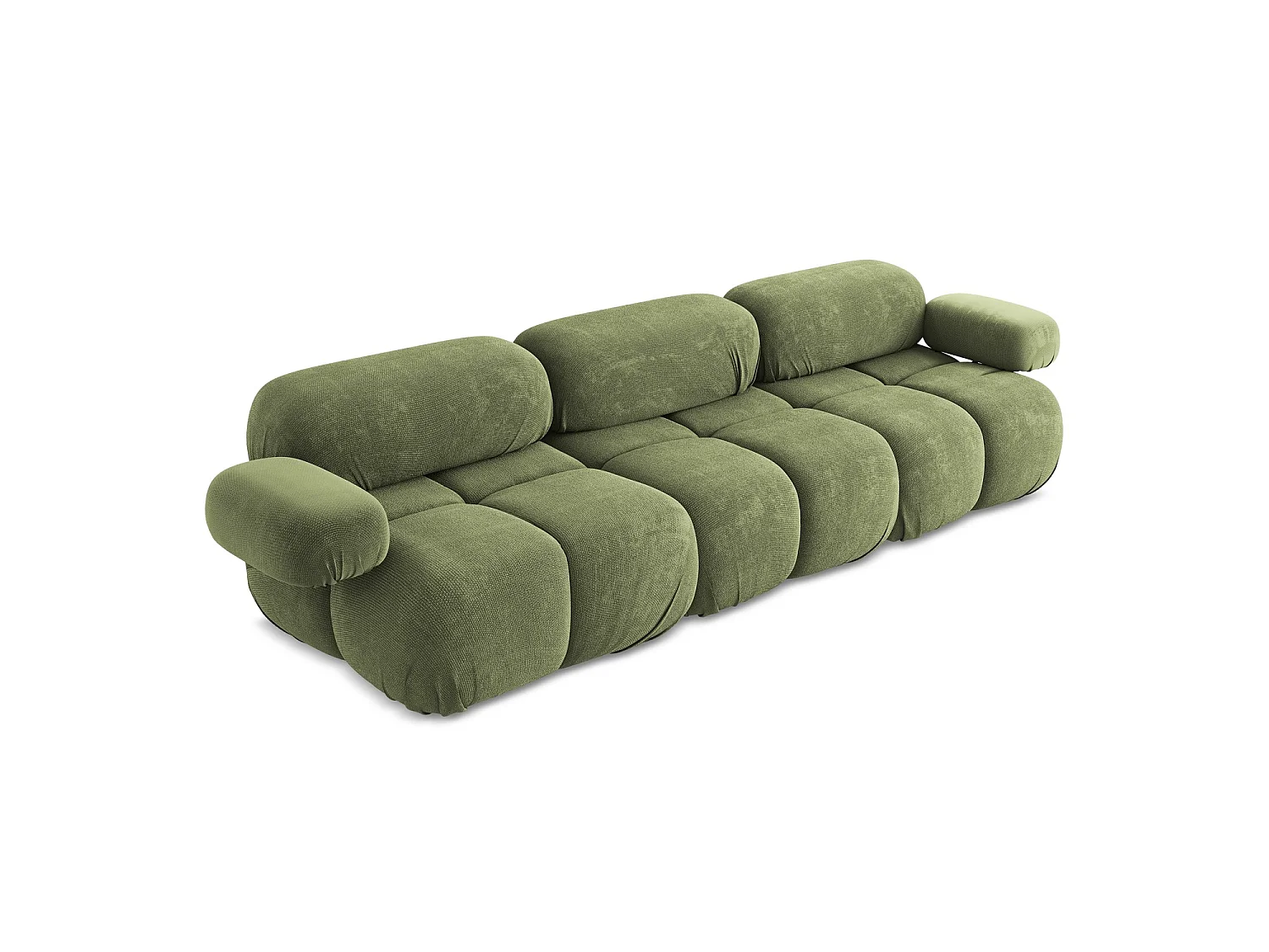 Canapé modulable 3 places en tissu chenille - vert - SANREMO