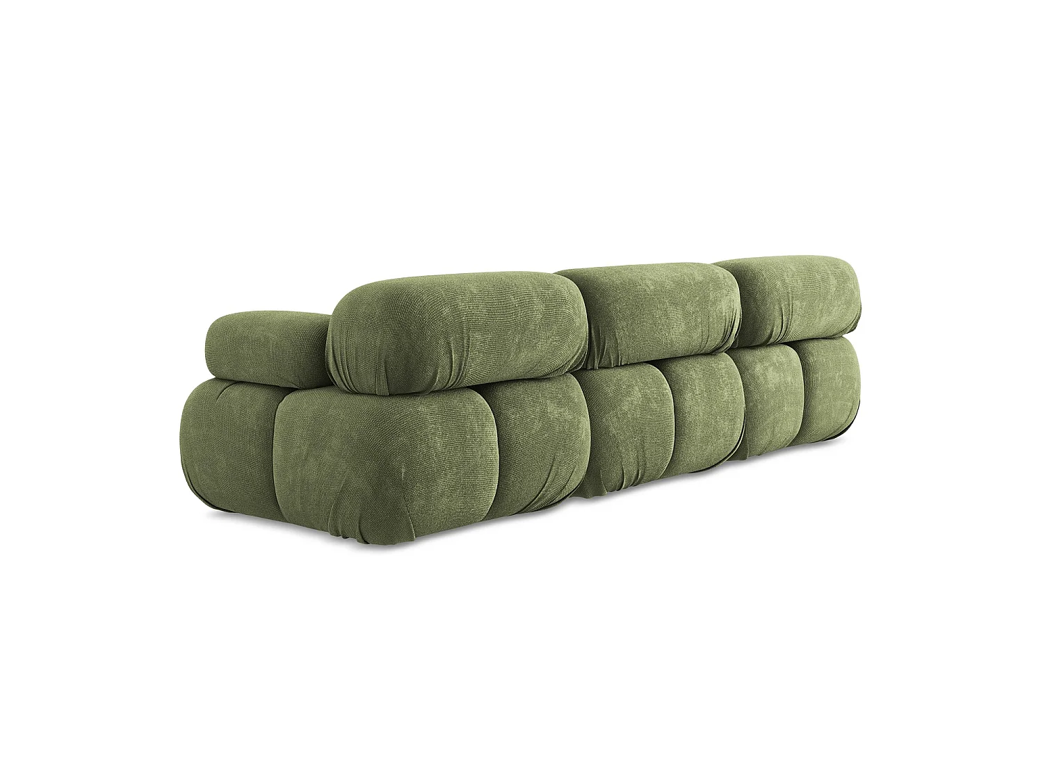 Canapé modulable 3 places en tissu chenille - vert - SANREMO