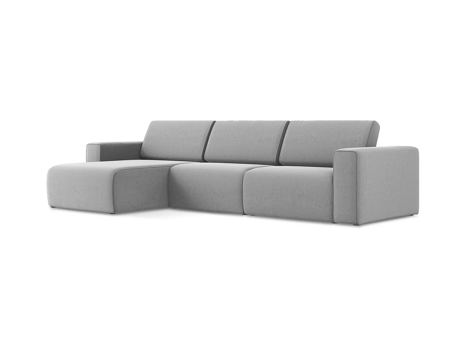 Modulares Ecks Sofa M links - Links - Samt - Grau - KALEA