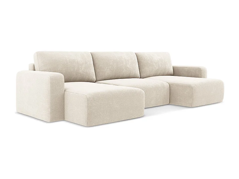 Canapé panoramique convertible en Chenille - beige clair - KONA