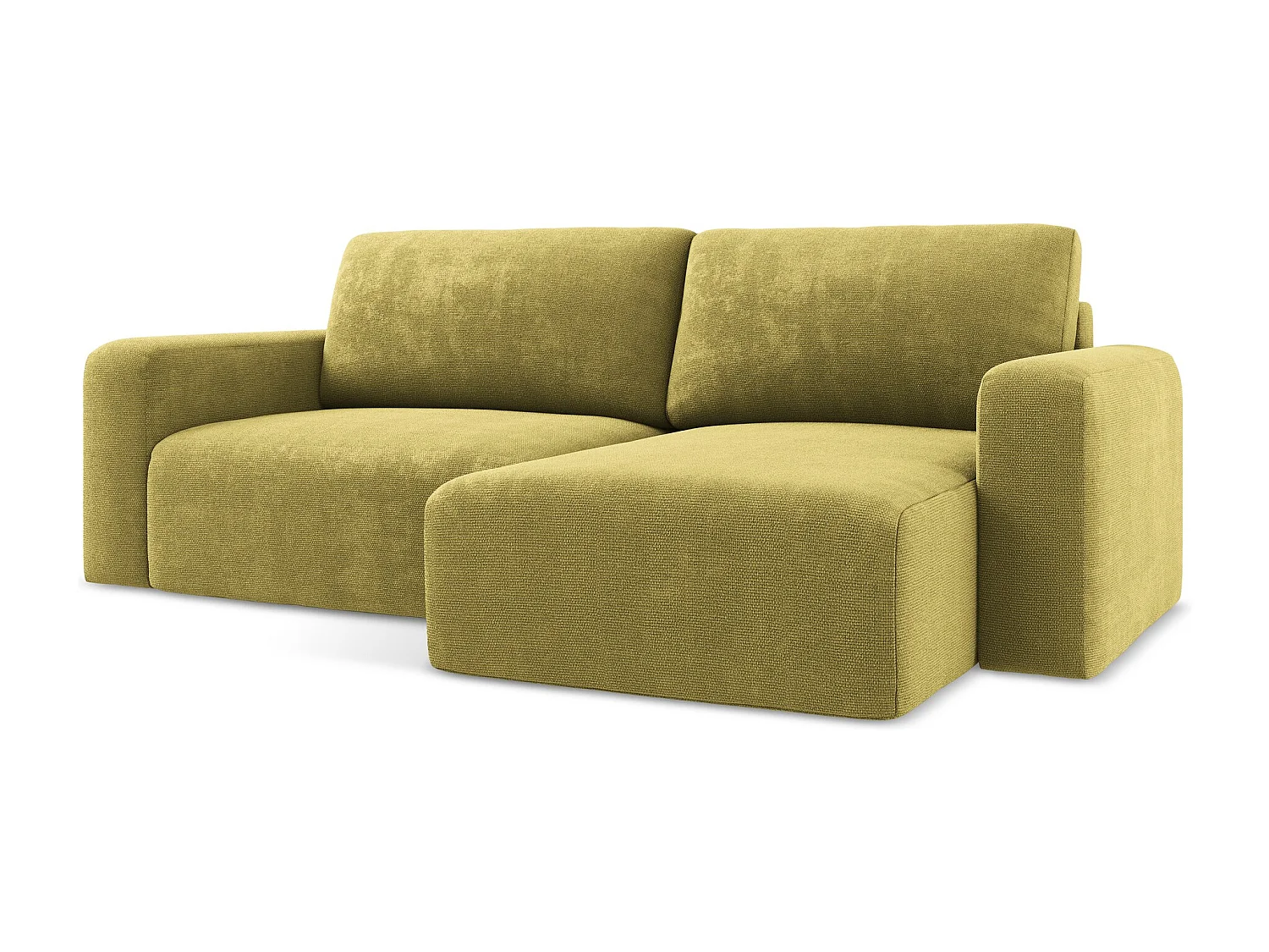 Ecksofa mit Schlaffunktion - Ecke Rechts - Chenille - Limettengrün - KONA