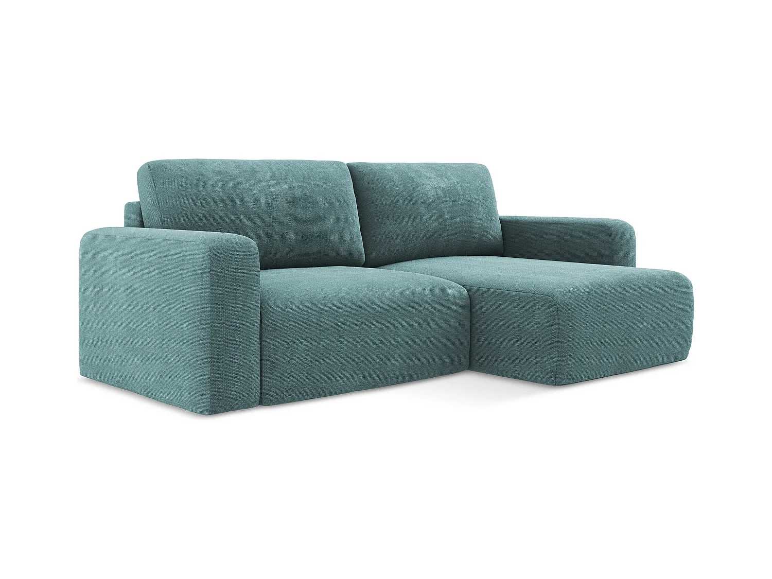 Ecksofa mit Schlaffunktion - Ecke Rechts - Chenille - Jeans - KONA