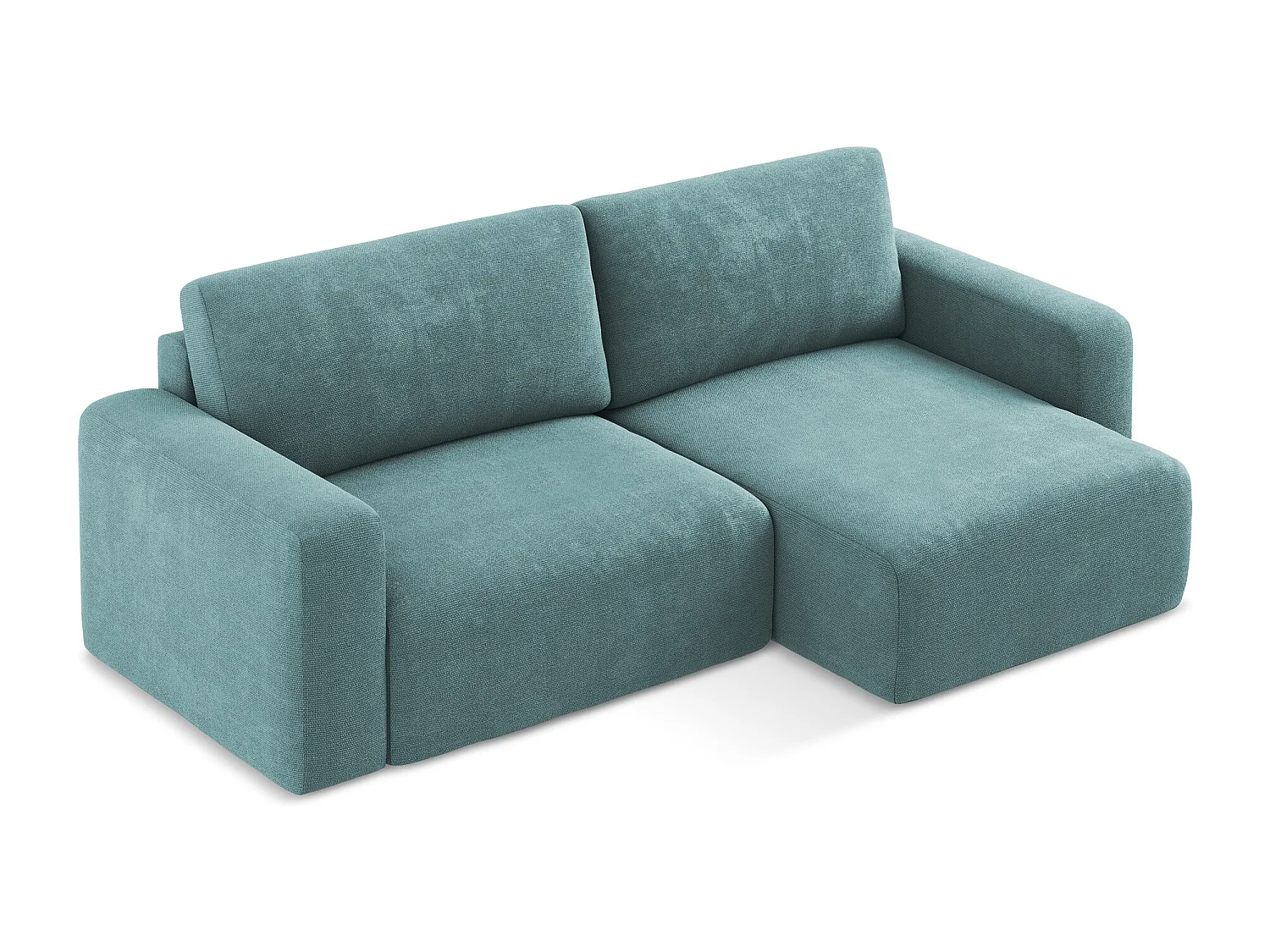 Canapé d’angle 3 places droit convertible en Chenille - jeans - KONA