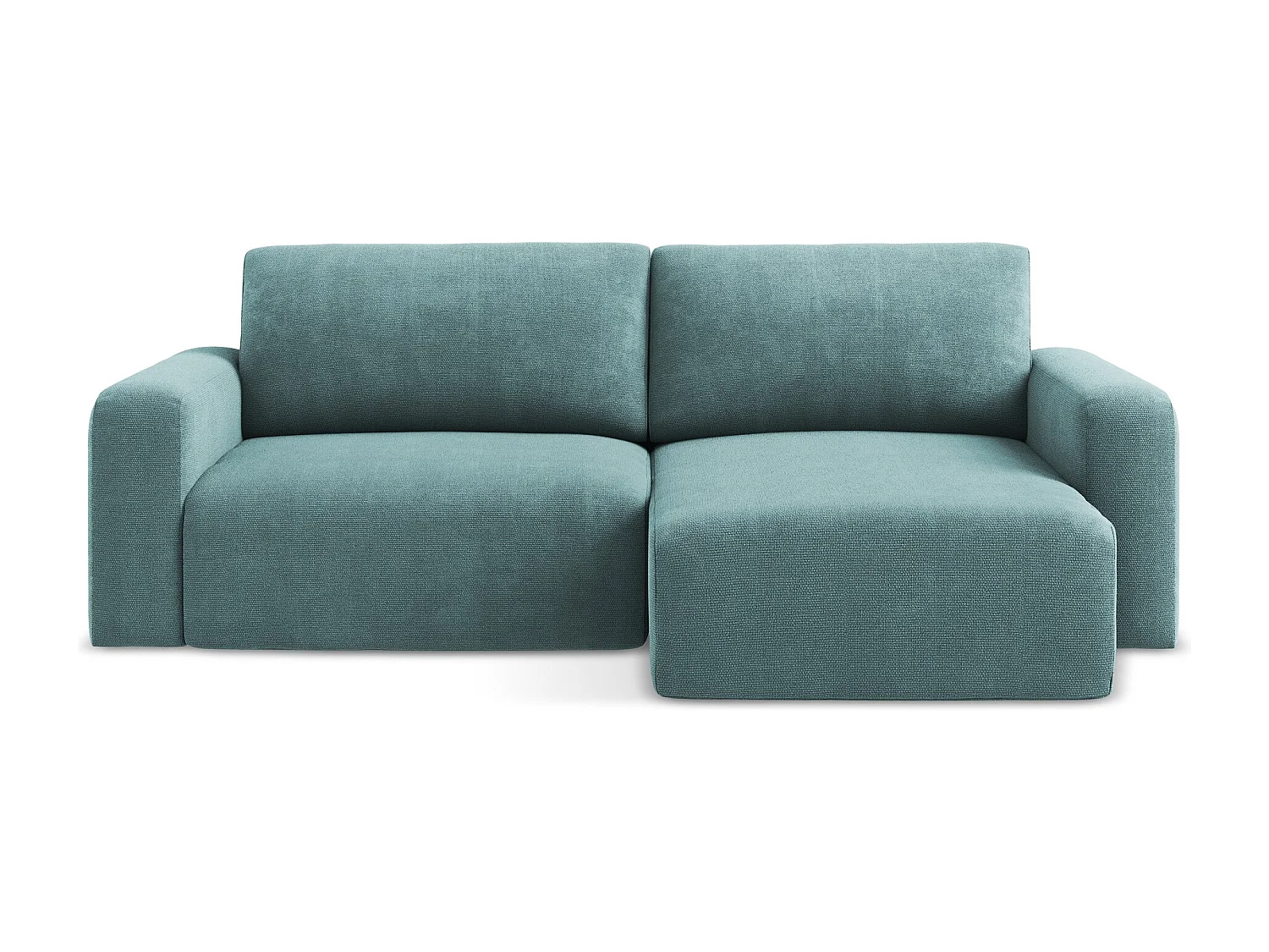 Canapé d’angle 3 places droit convertible en Chenille - jeans - KONA