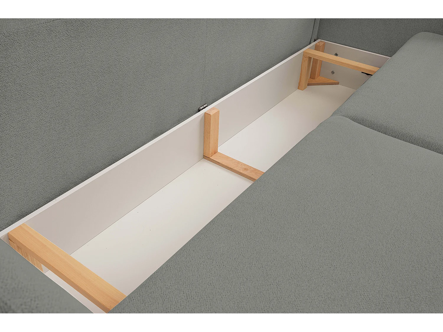 Schlafsofa LOOP, modernes Design, Stauraum, skandinavischer Stil, 234x86x112 cm, Farbe: DUNKELGRAU