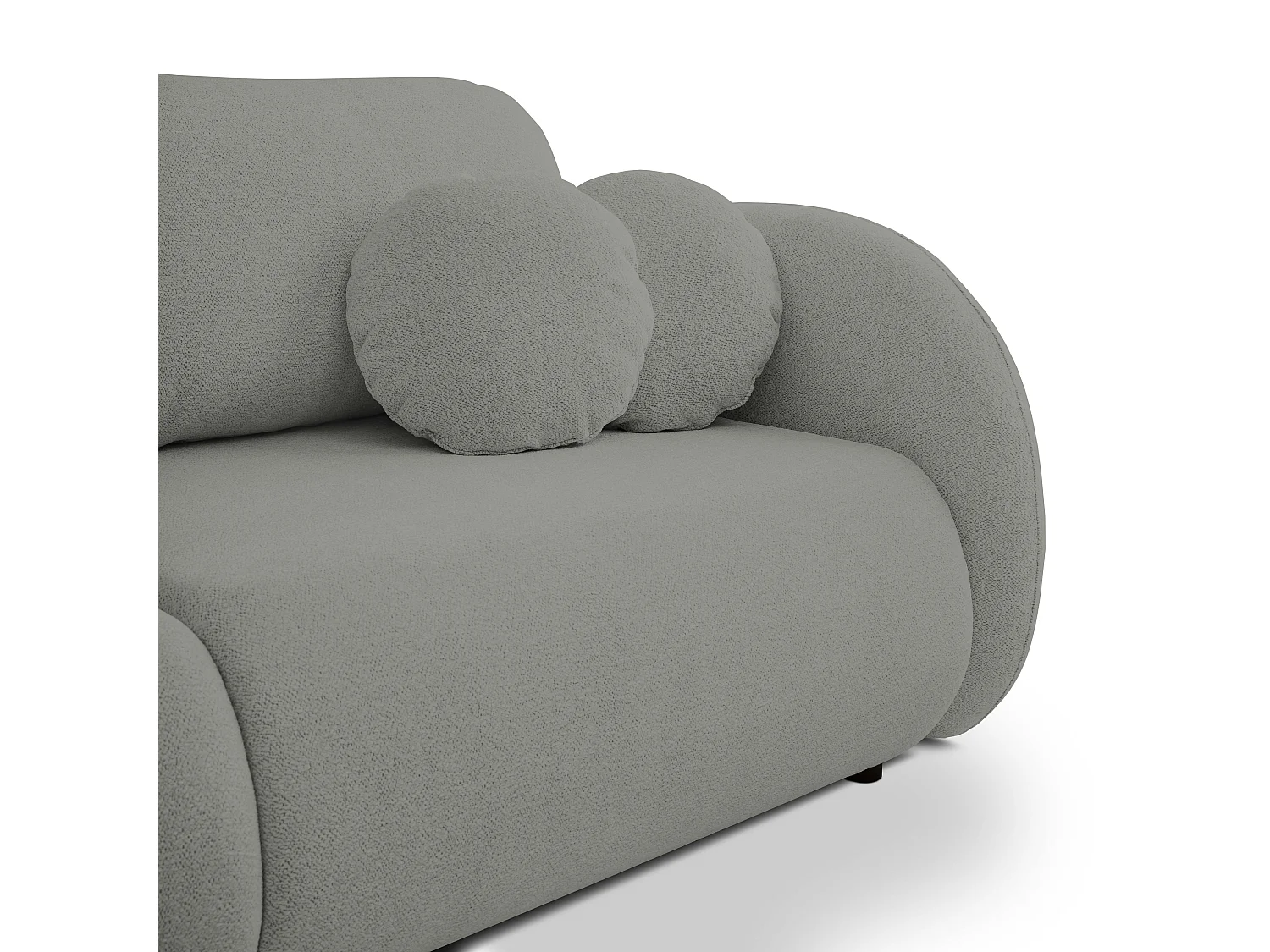 Schlafsofa LOOP, modernes Design, Stauraum, skandinavischer Stil, 234x86x112 cm, Farbe: DUNKELGRAU