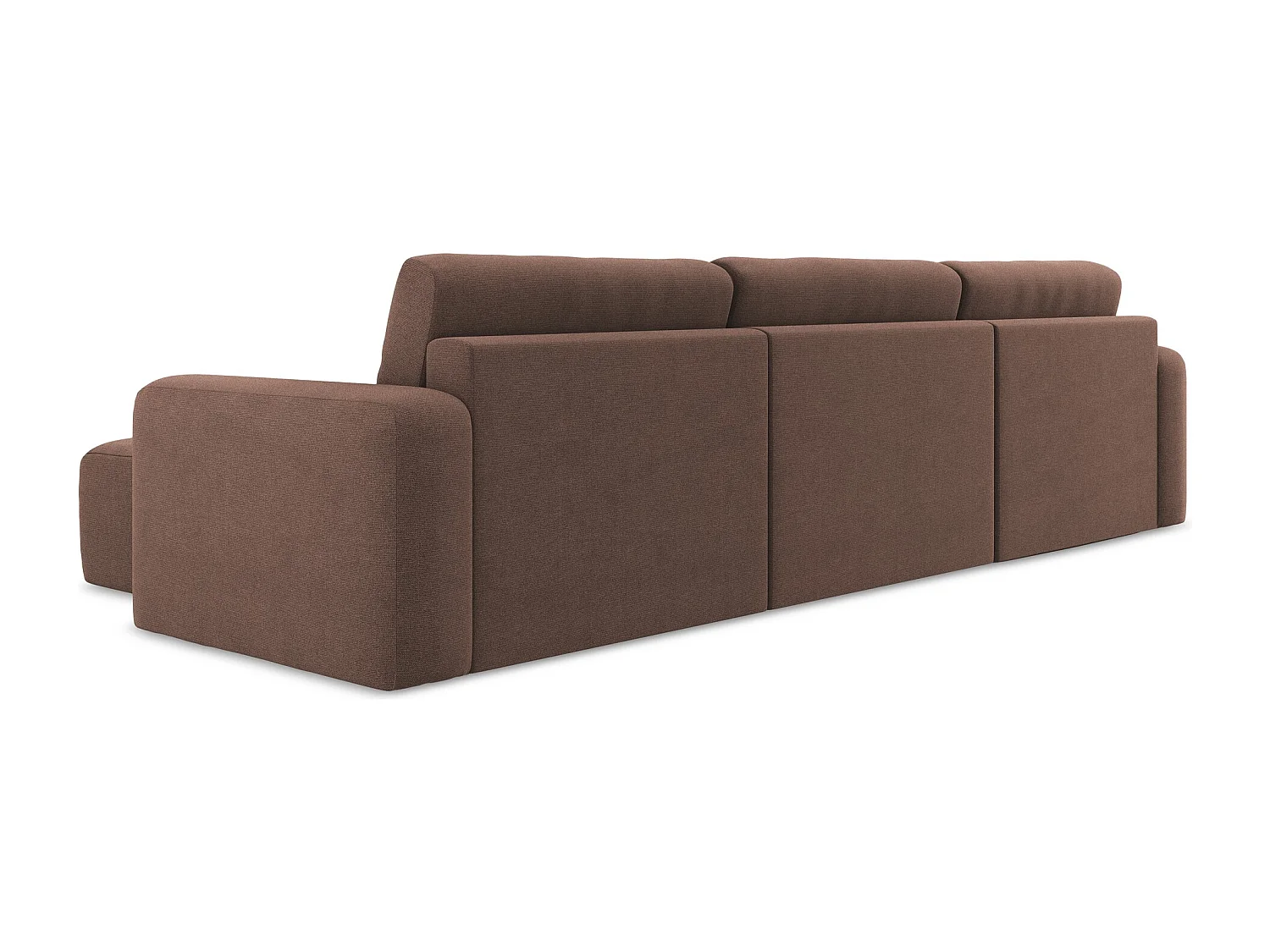 Wohnlandschaft mit Schlaffunktion - / - Strukturstoff - Puderrosa - KONA