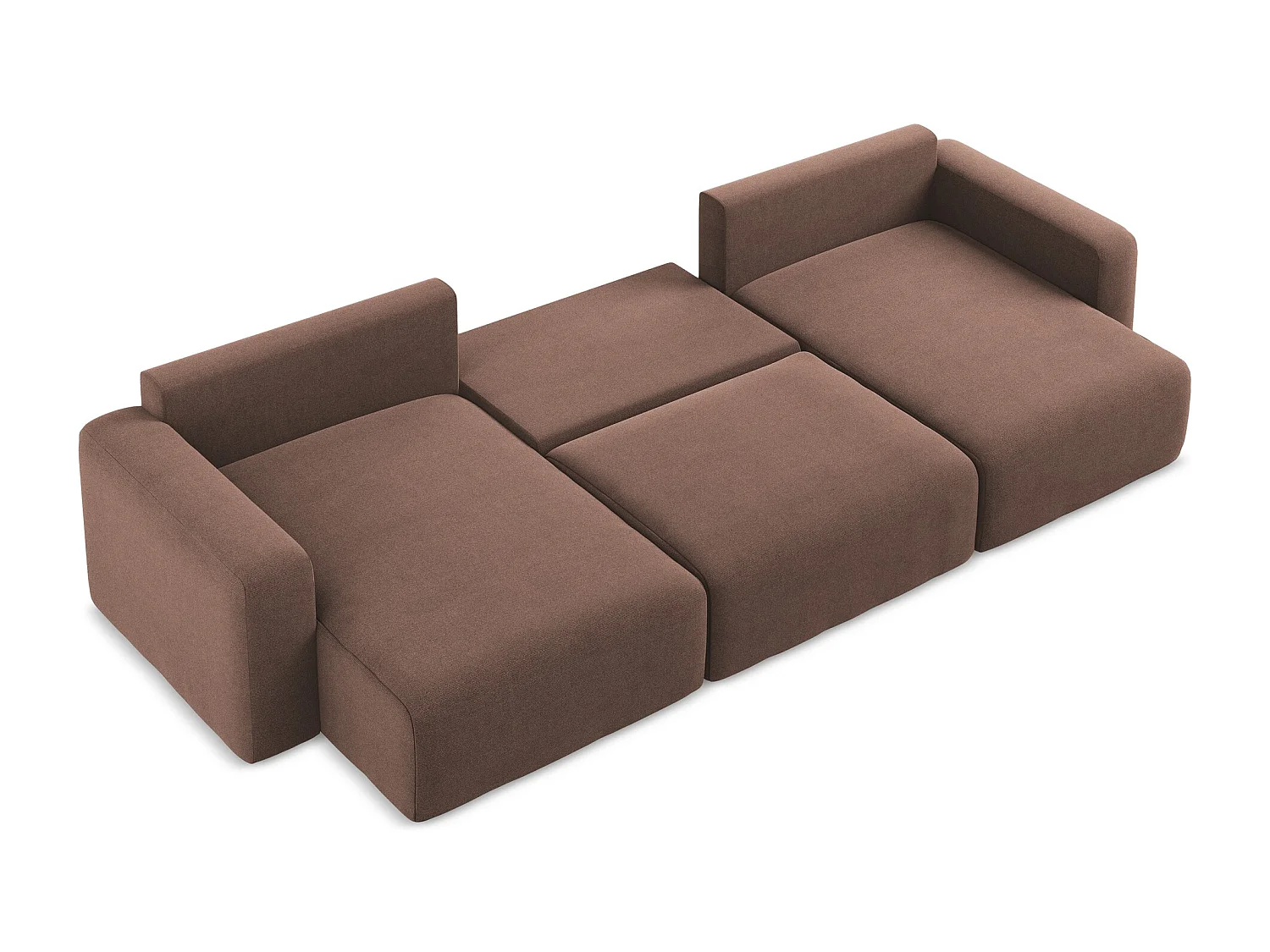 Canapé panoramique convertible en Strukturstoff - rose poudré - KONA