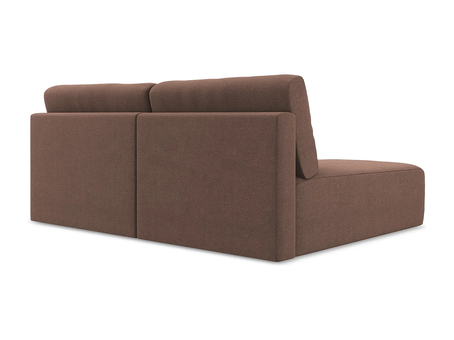 Ecksofa ohne Armlehne mit Schlaffunktion Links - Links - Strukturstoff - Puderrosa - KONA