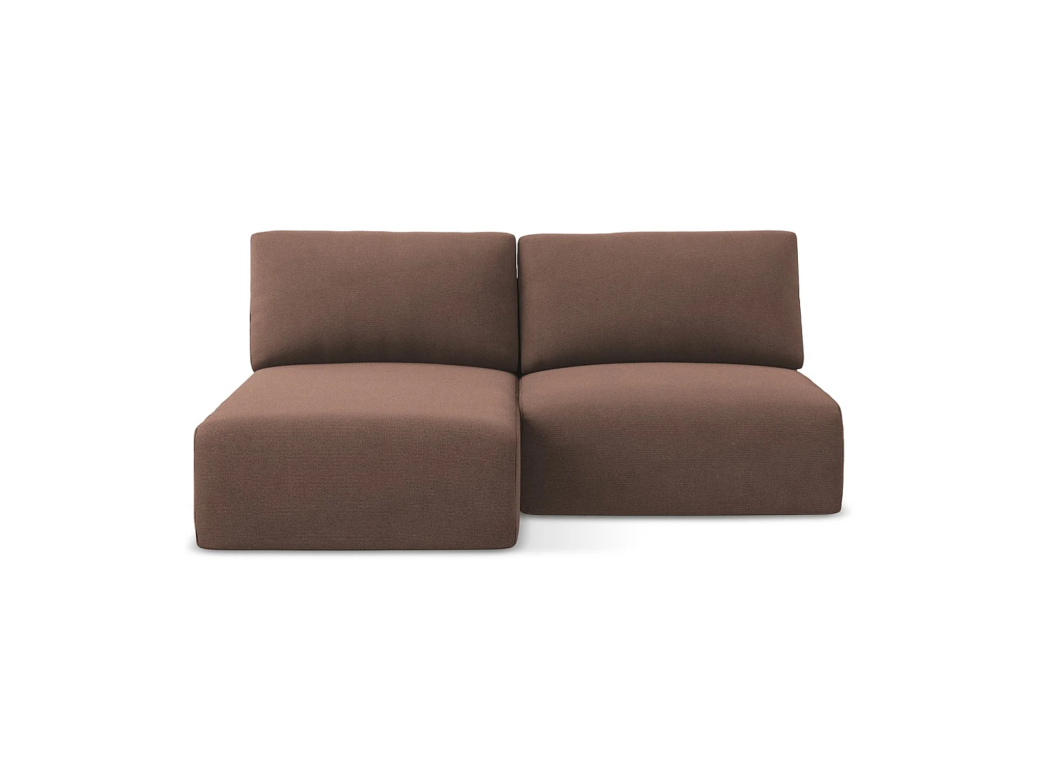 Canapé d’angle 3 places gauche convertible en tissu texturé - rose poudré - OSTIA