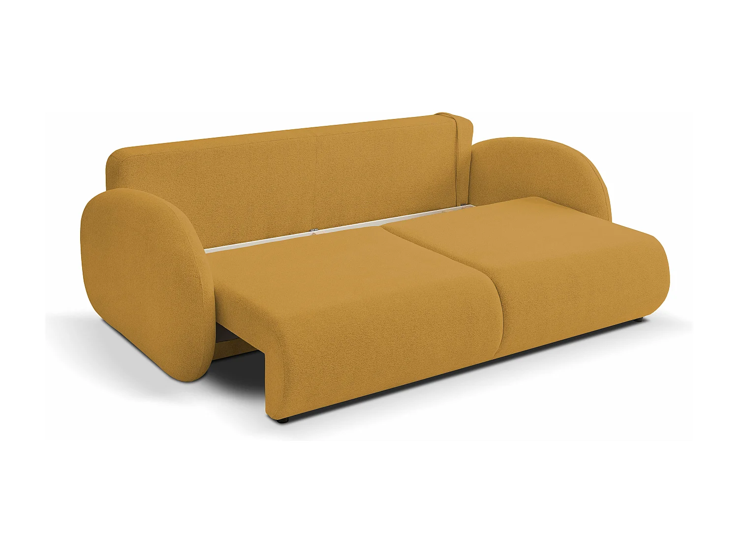 Schlafsofa LOOP, modernes Design, Stauraum, skandinavischer Stil, 234x86x112 cm, Farbe: GOLD