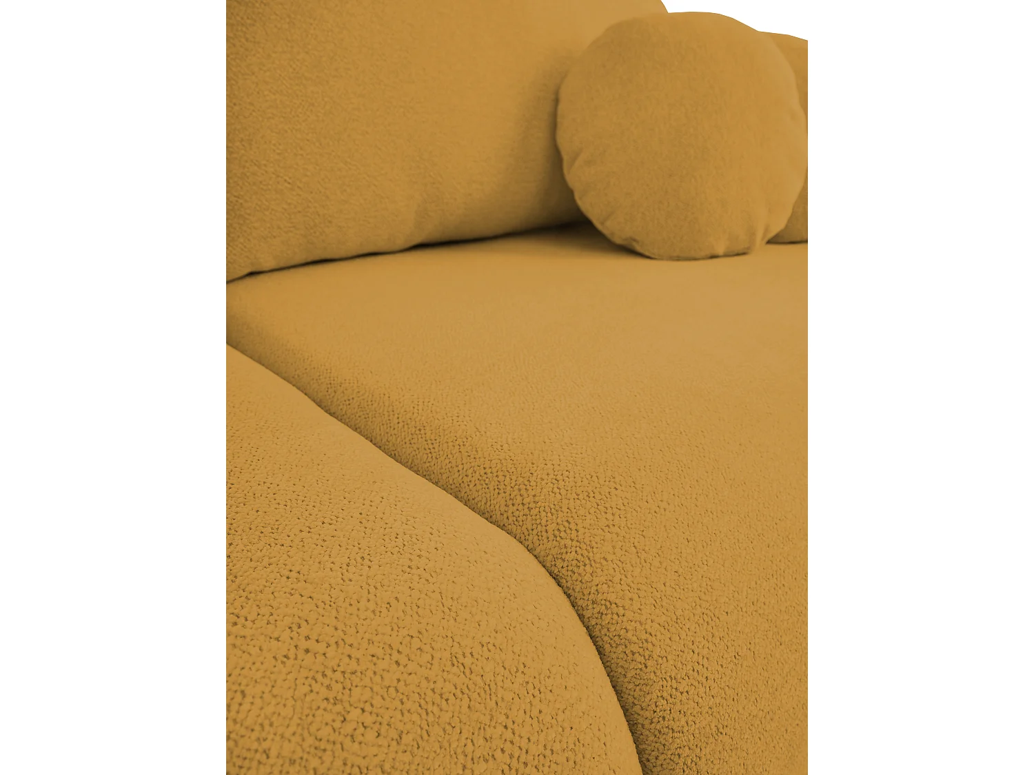 Schlafsofa LOOP, modernes Design, Stauraum, skandinavischer Stil, 234x86x112 cm, Farbe: GOLD
