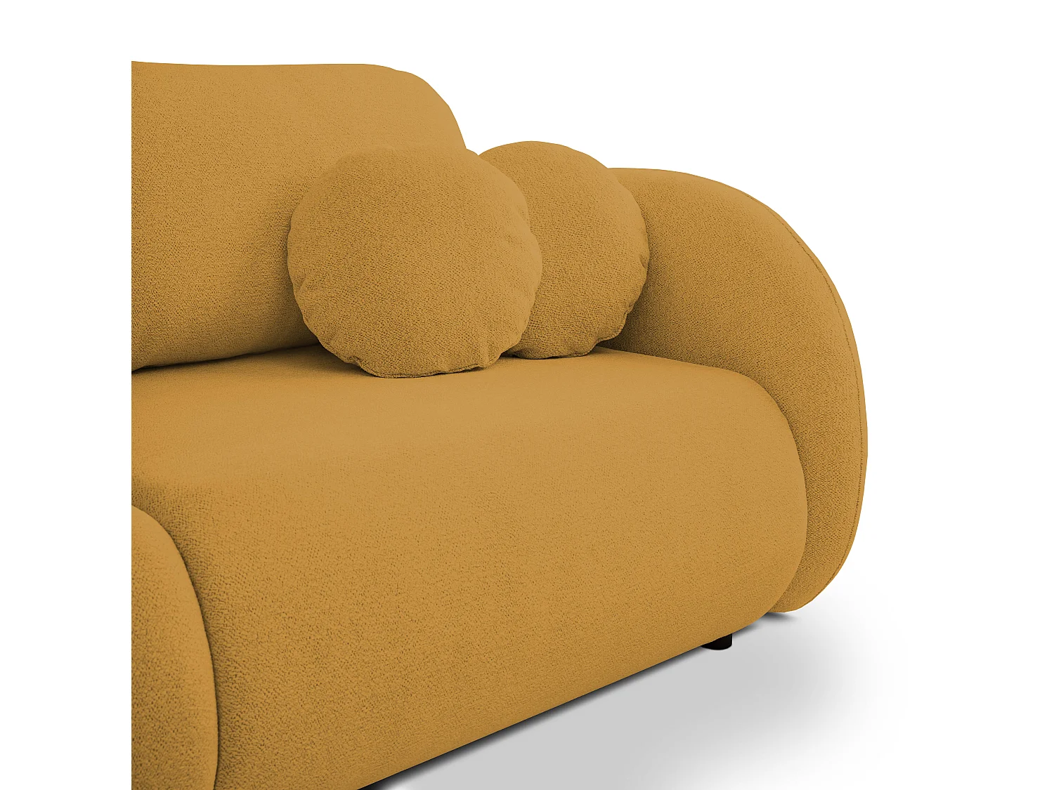Schlafsofa LOOP, modernes Design, Stauraum, skandinavischer Stil, 234x86x112 cm, Farbe: GOLD