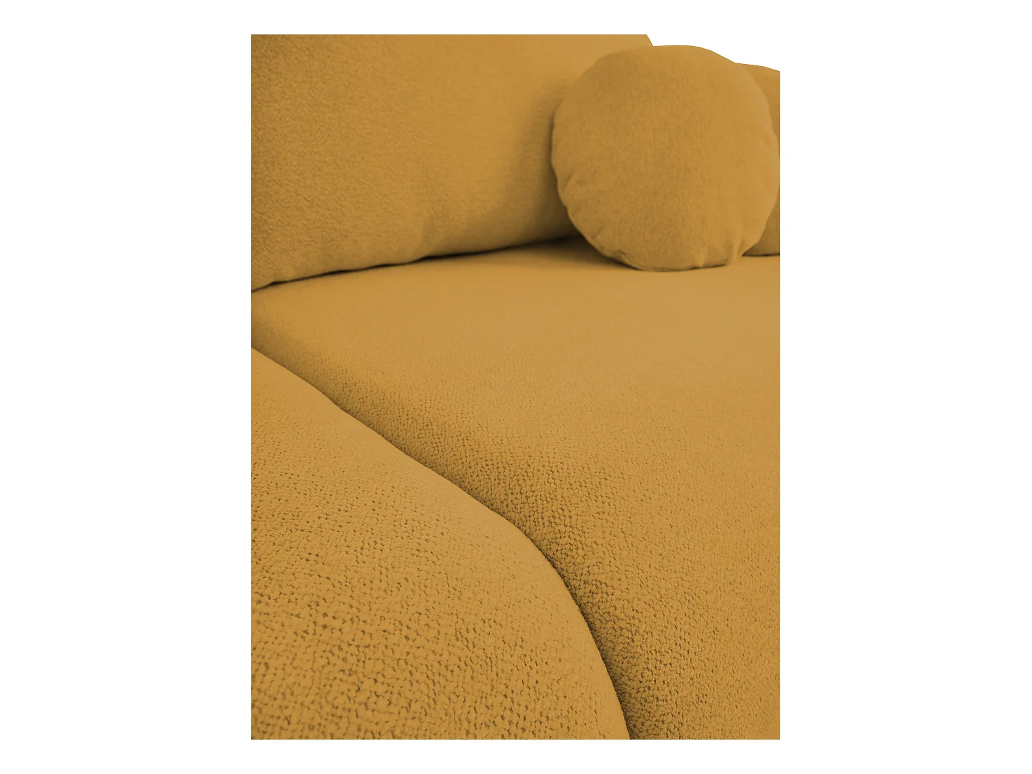 Schlafsofa LOOP, modernes Design, Stauraum, skandinavischer Stil, 234x86x112 cm, Farbe: GOLD