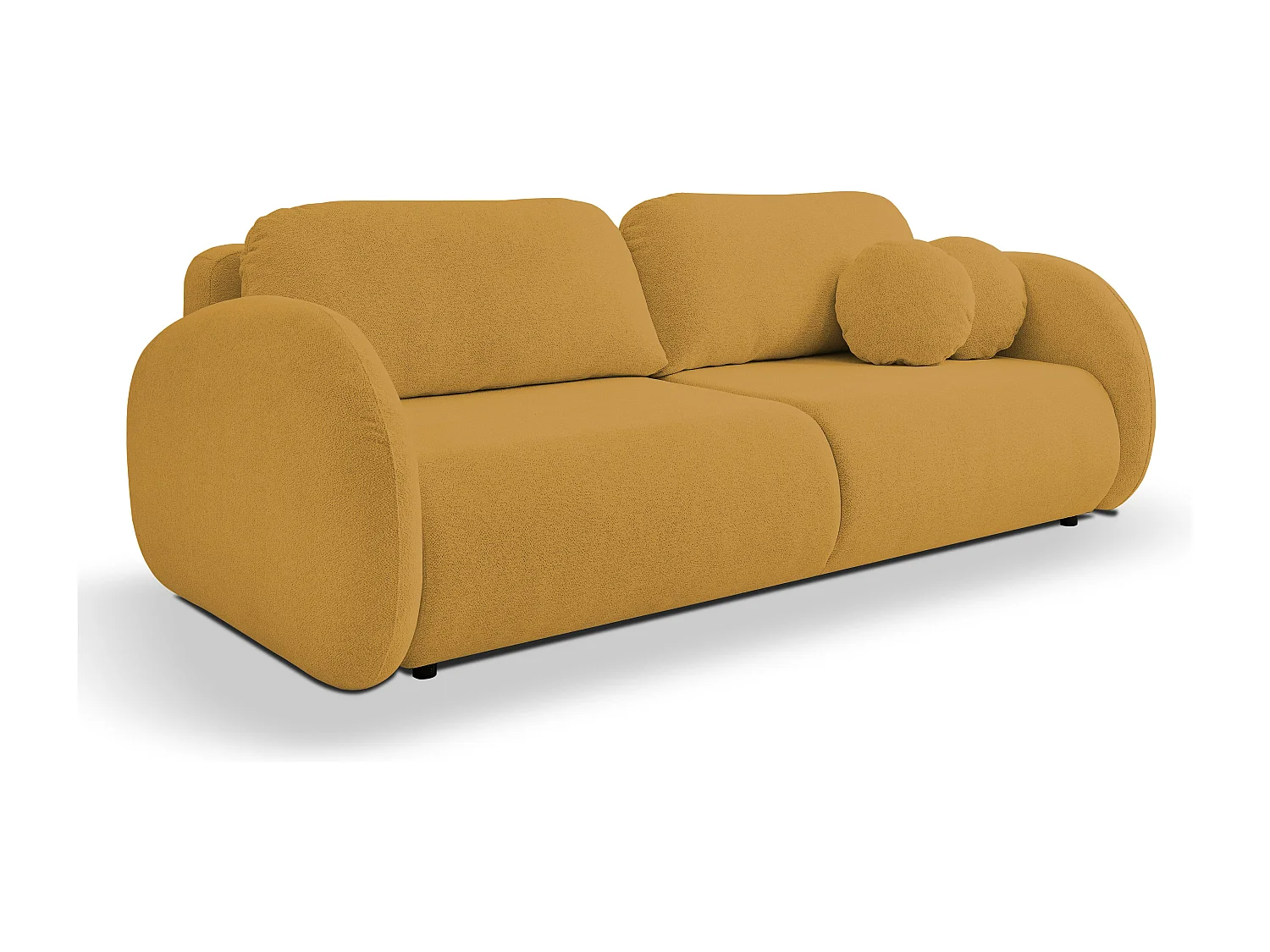 Schlafsofa LOOP, modernes Design, Stauraum, skandinavischer Stil, 234x86x112 cm, Farbe: GOLD