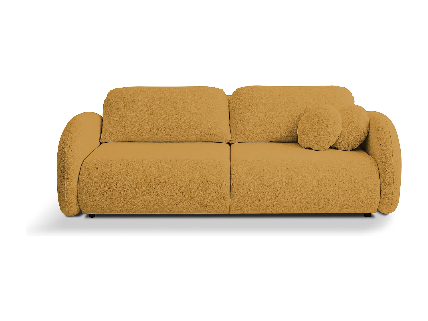 Schlafsofa LOOP, modernes Design, Stauraum, skandinavischer Stil, 234x86x112 cm, Farbe: GOLD