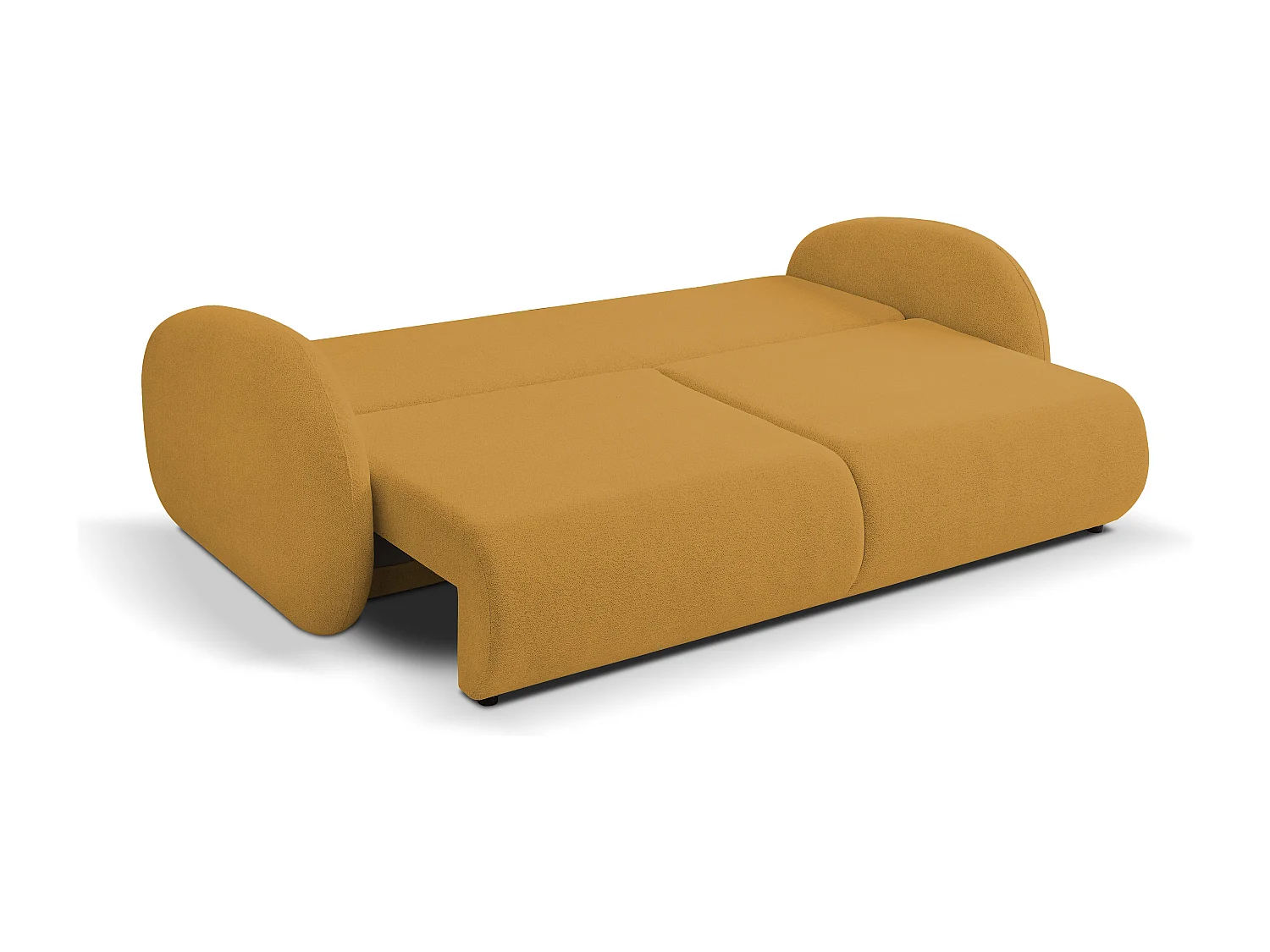 Schlafsofa LOOP, modernes Design, Stauraum, skandinavischer Stil, 234x86x112 cm, Farbe: GOLD