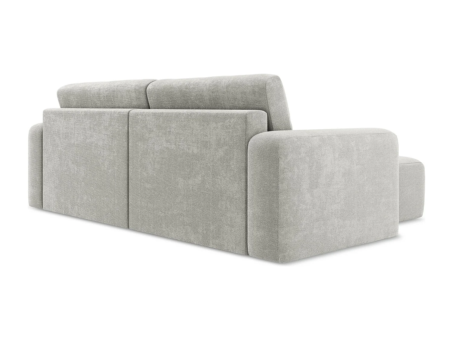 3-Sitzer Ecksofa mit Schlaffunktion - Ecke Links - Chenille - Hellgrau - KONA