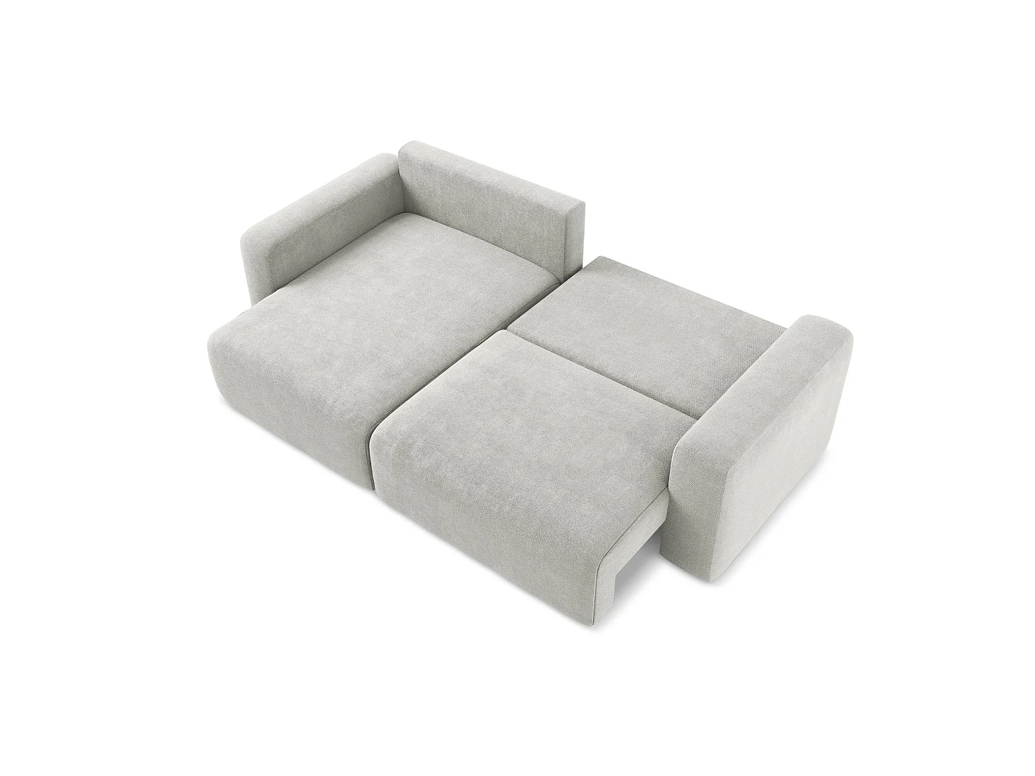 Canapé d’angle 3 places gauche convertible en tissu chenille - gris clair - OSTIA