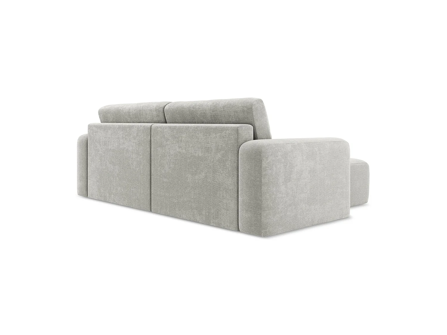 Canapé d’angle 3 places gauche convertible en tissu chenille - gris clair - OSTIA