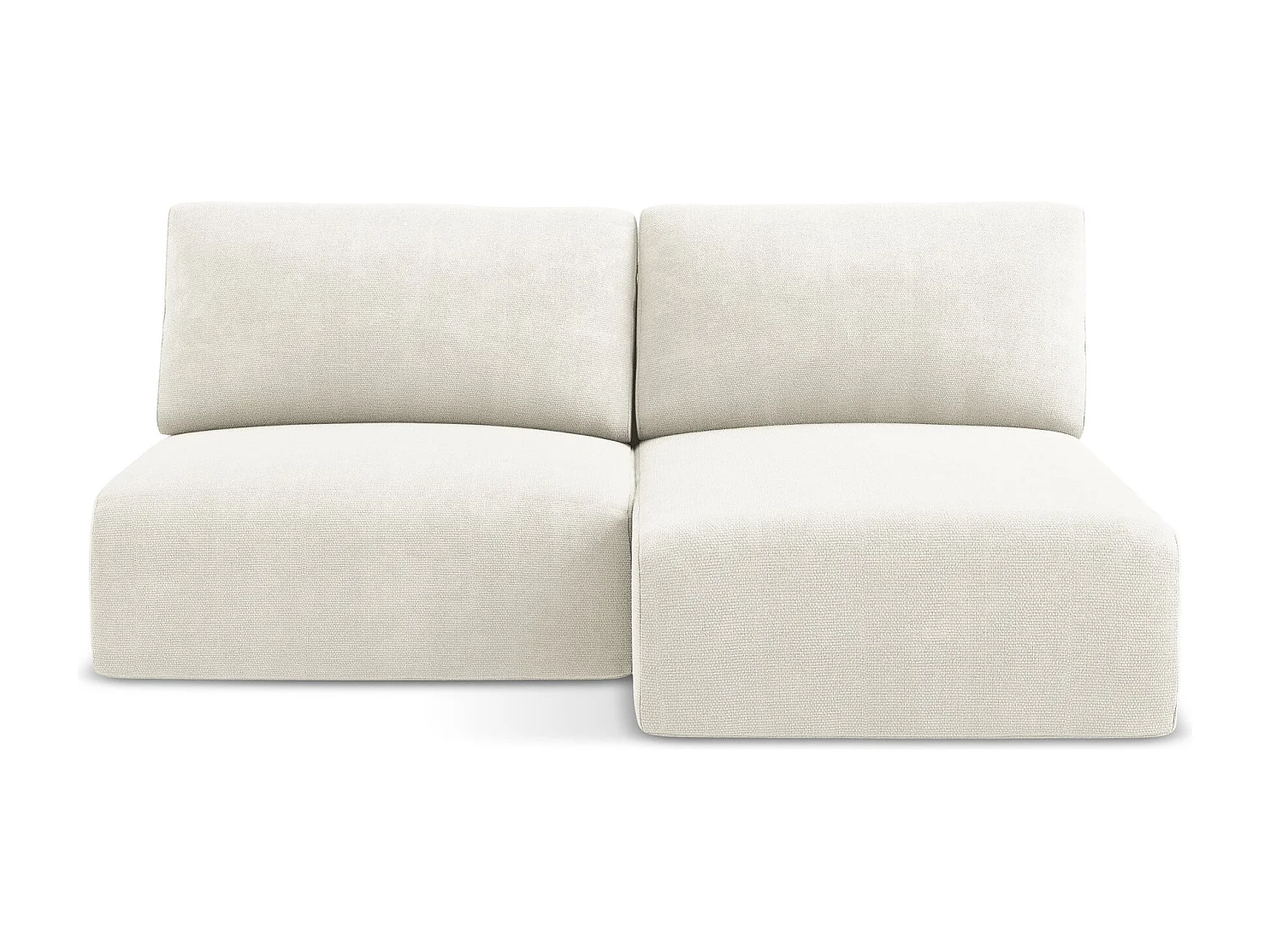 Ecksofa ohne Armlehne mit Schlaffunktion Rechts - Rechts - Chenille - Weiß - KONA