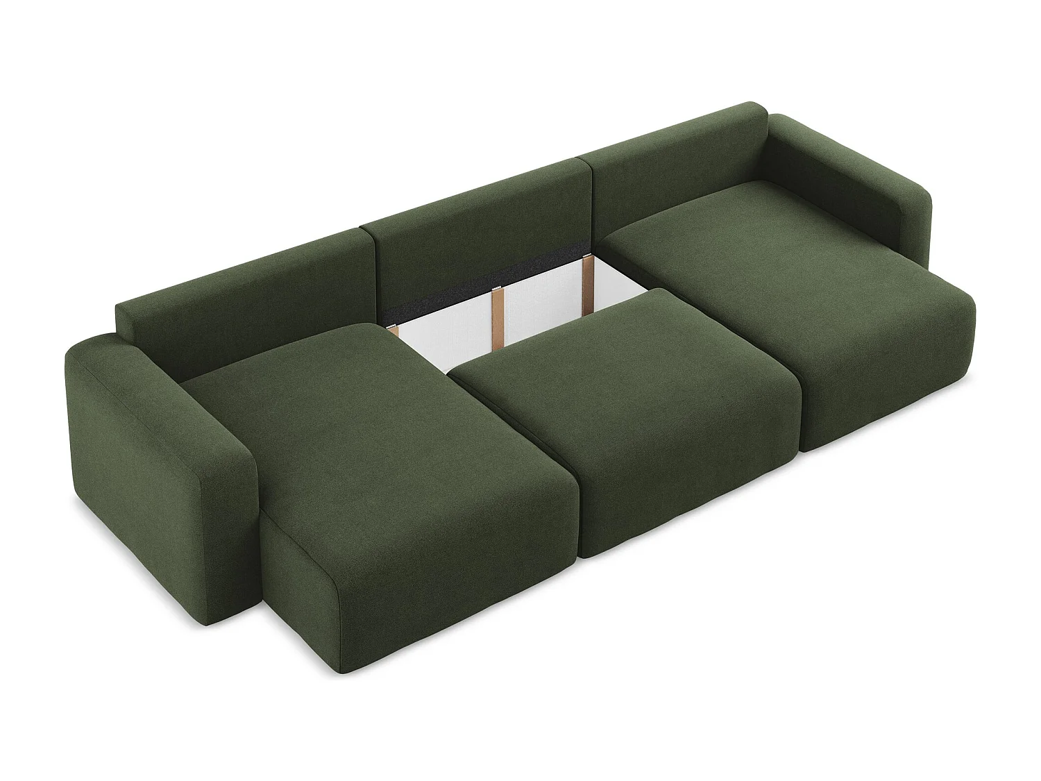 Canapé panoramique convertible en Strukturstoff - olive - KONA