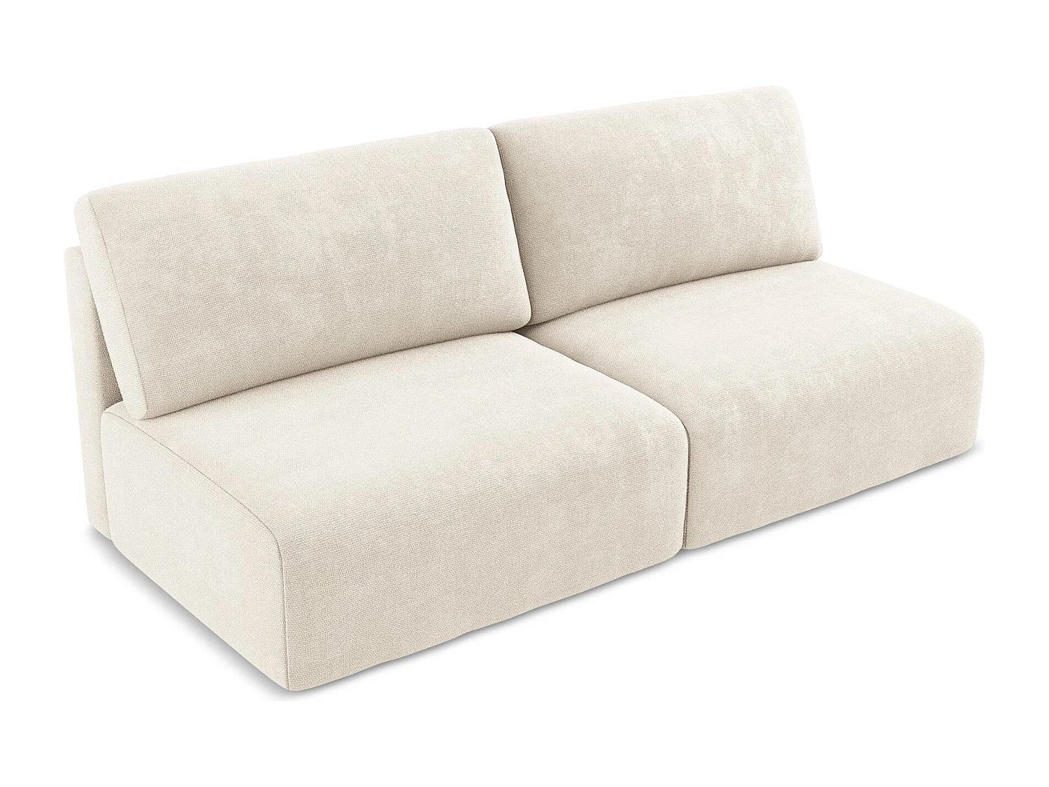 3-Sitzer Sofa ohne Armlehne mit Schlaffunktion - / - Chenille - Hell beige - KONA