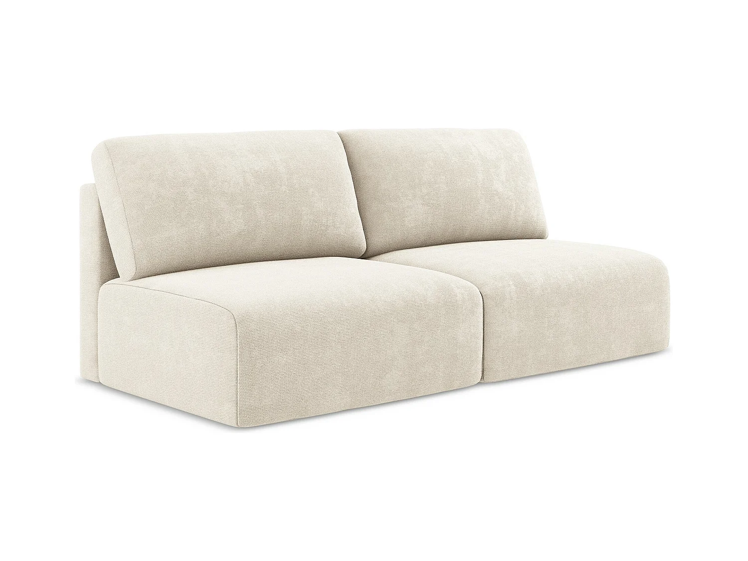 Canapé 3 places sans accoudoir convertible en Chenille - beige clair - KONA