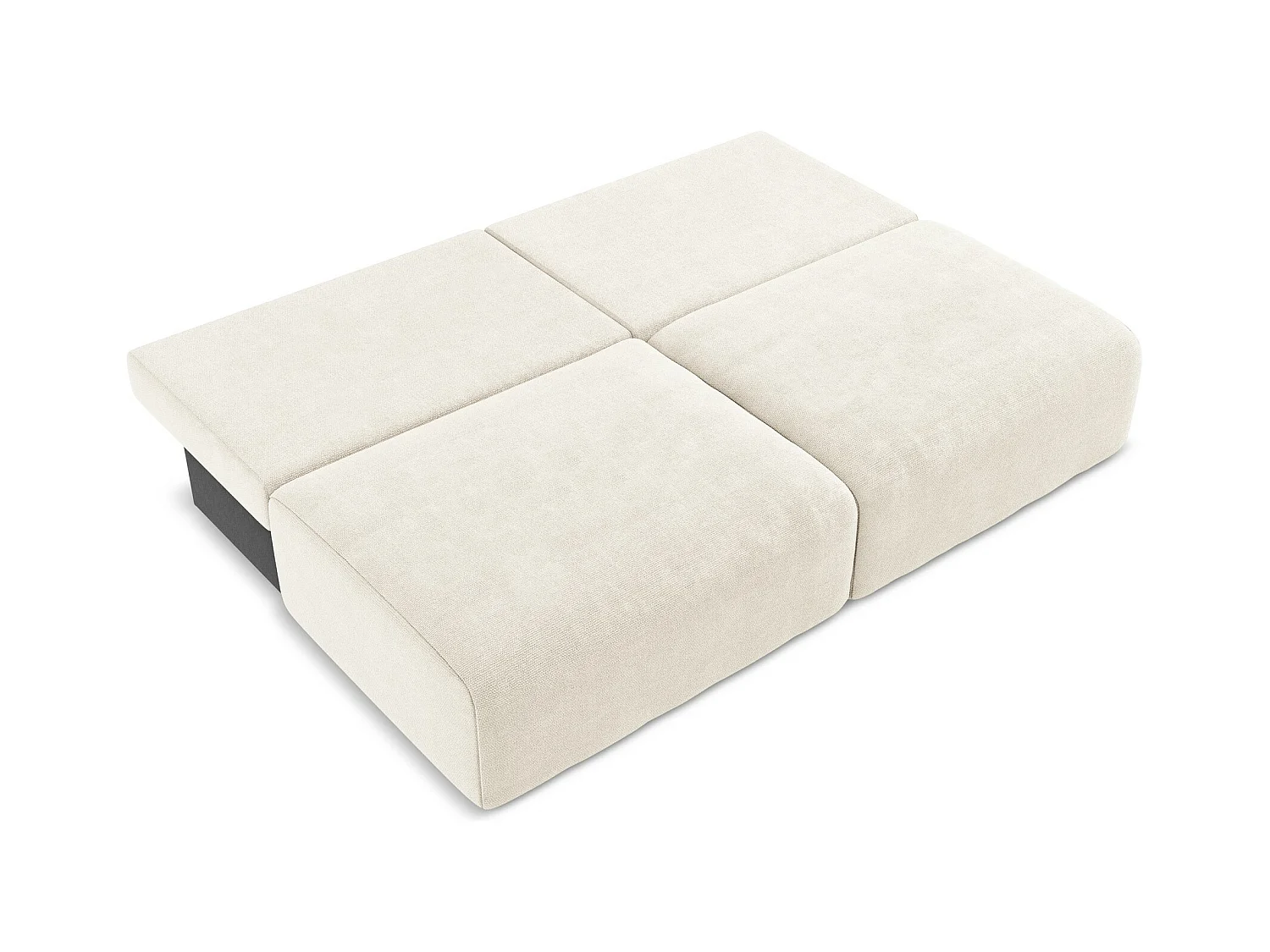 Canapé 3 places sans accoudoir convertible en Chenille - beige clair - KONA