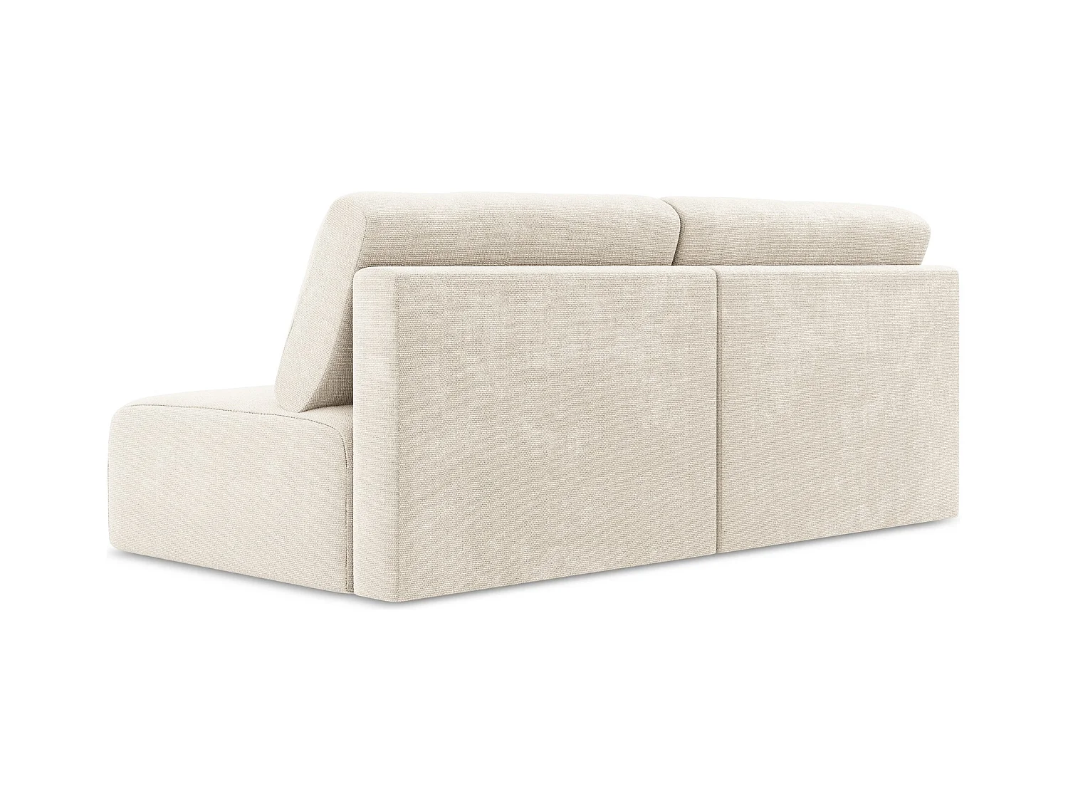 Canapé 3 places sans accoudoir convertible en Chenille - beige clair - KONA