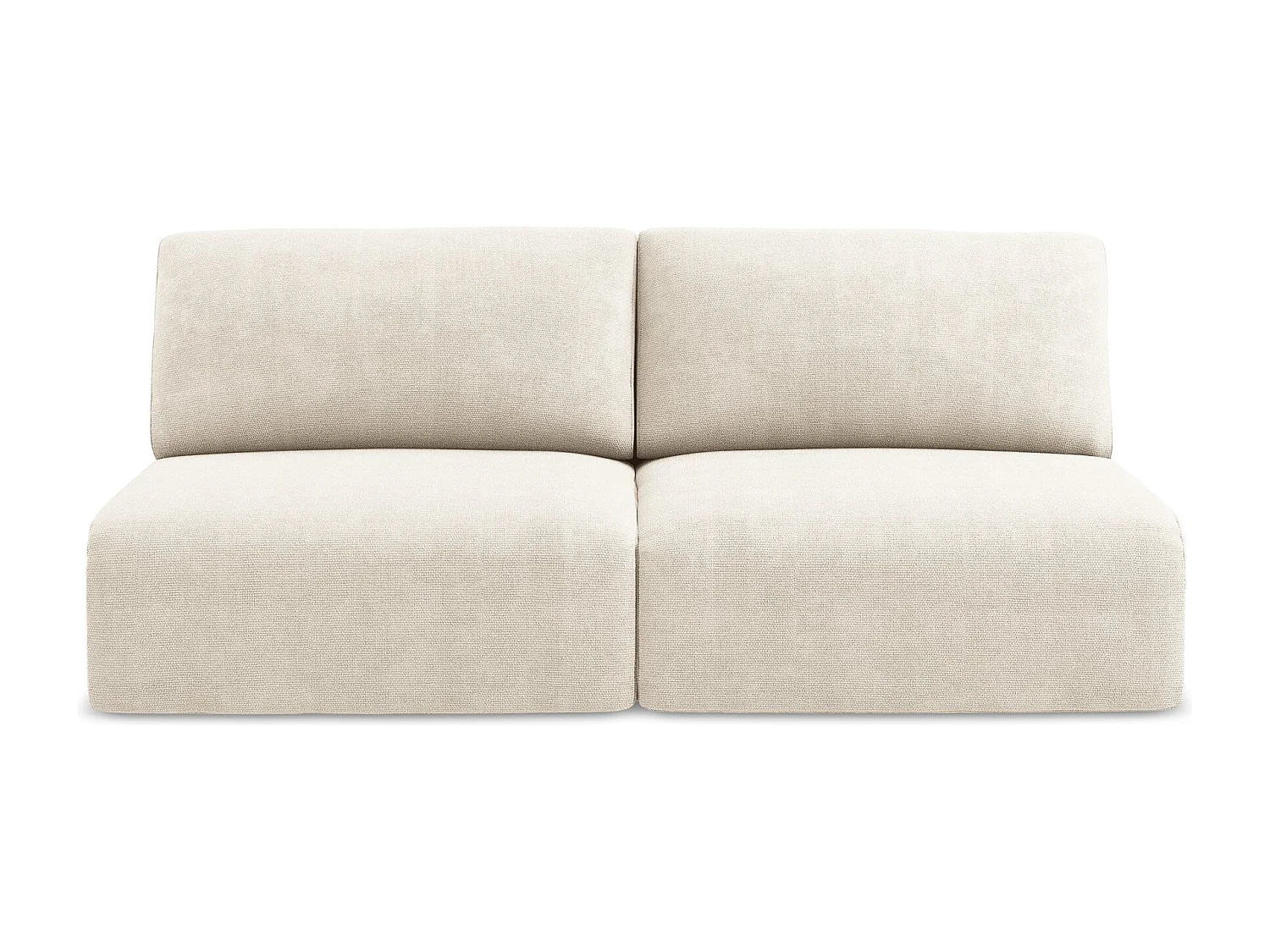 Canapé 3 places sans accoudoir convertible en Chenille - beige clair - KONA