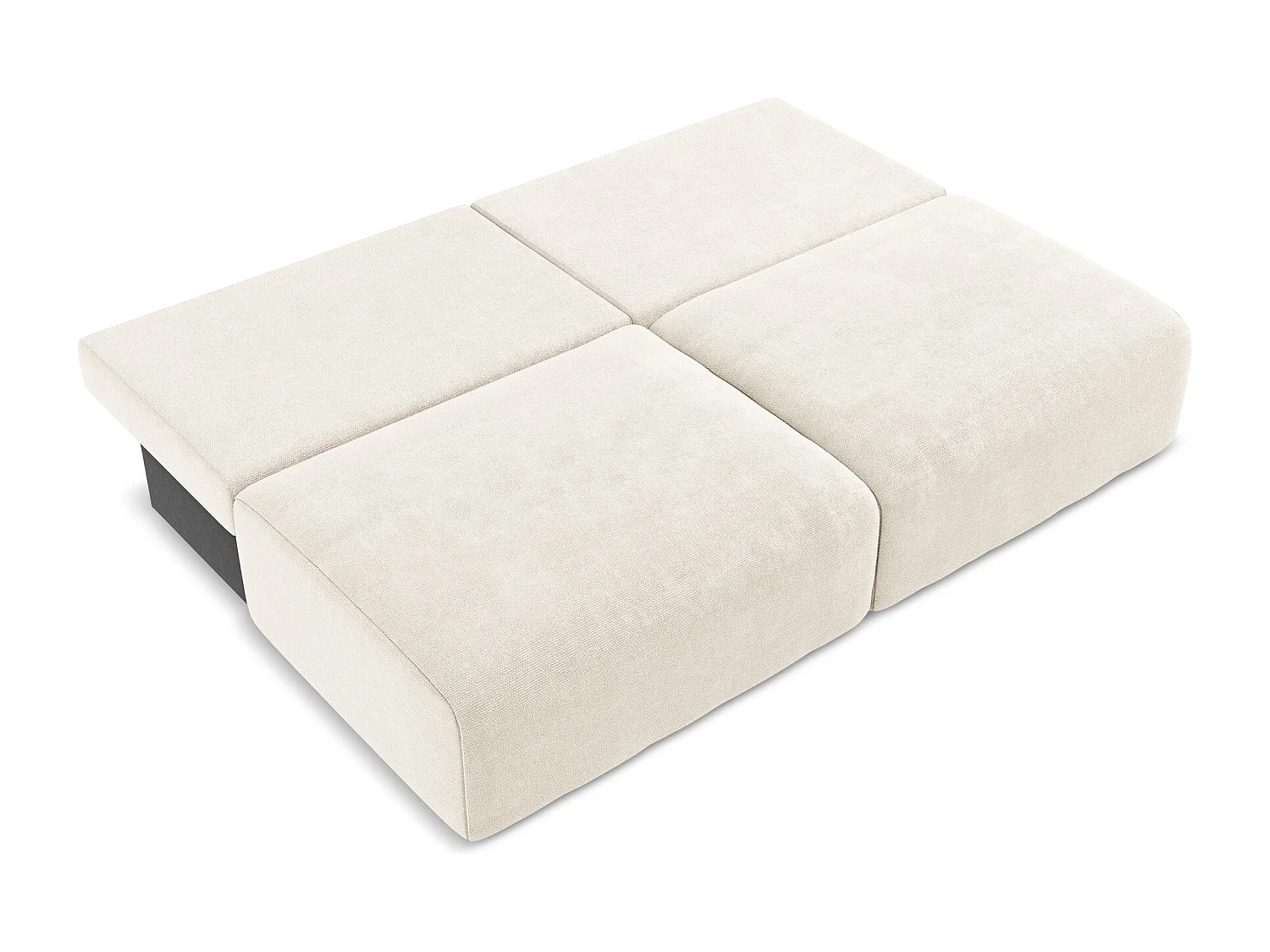 Canapé 3 places sans accoudoir convertible en Chenille - beige clair - KONA