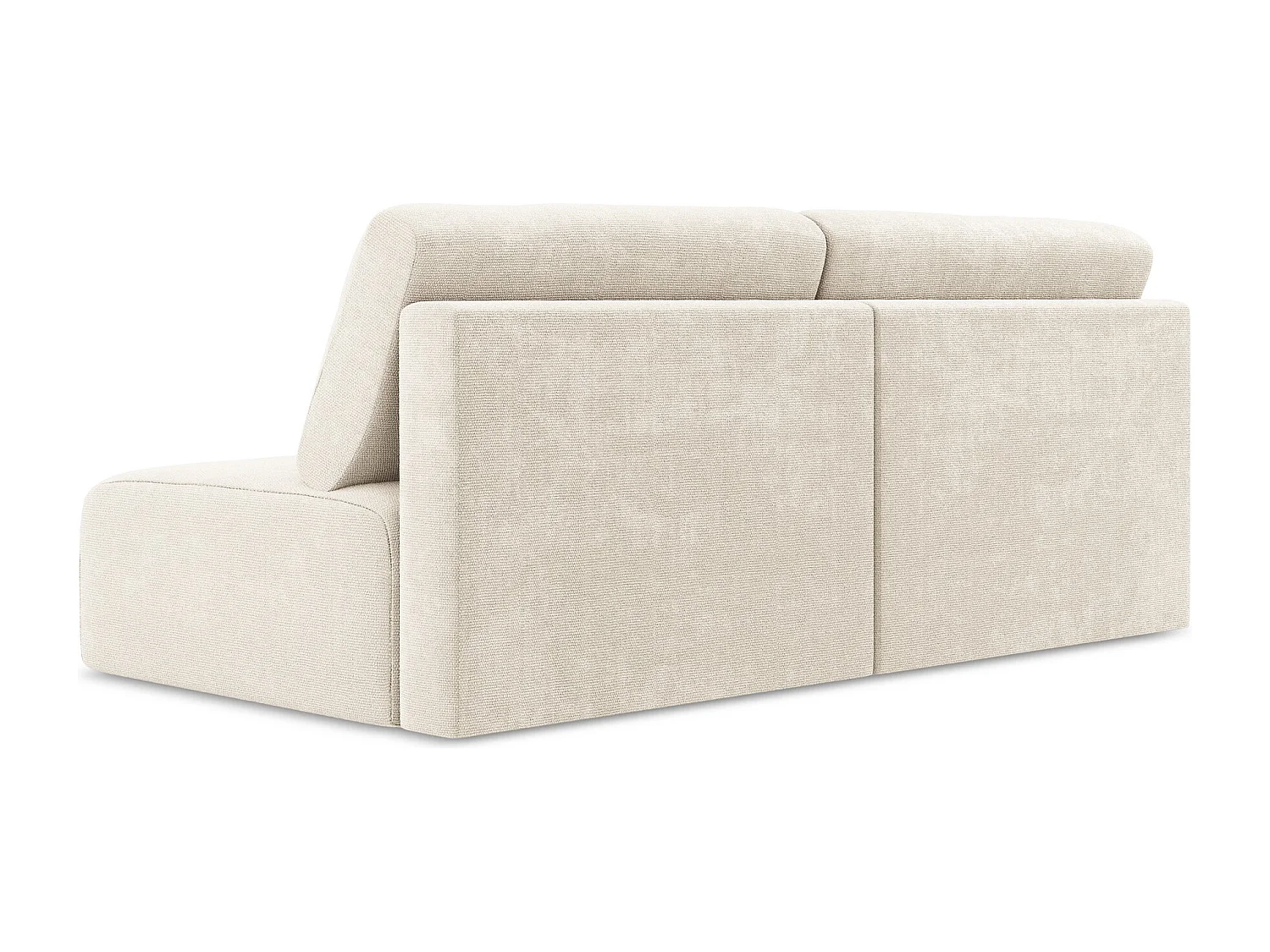 3-zits open bank met bedfunctie van lichtbeige chenille stof - KONA