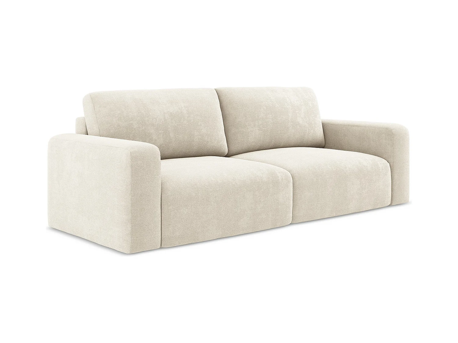Canapé 3 places convertible en Chenille - beige clair - KONA