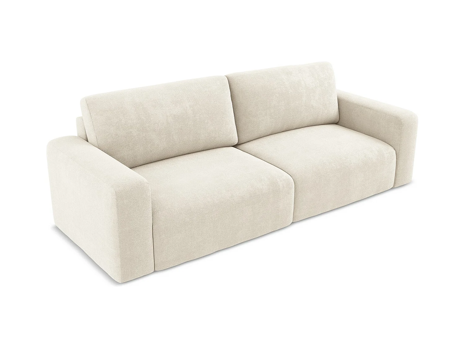 Canapé 3 places convertible en Chenille - beige clair - KONA