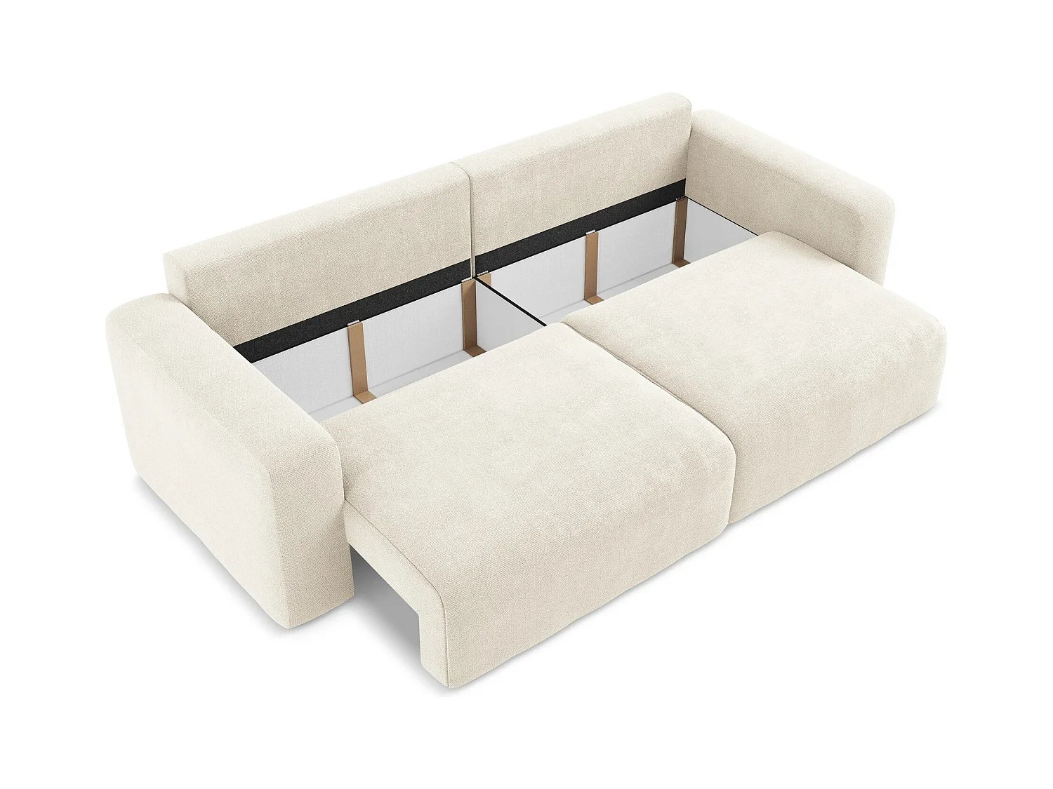Canapé 3 places convertible en Chenille - beige clair - KONA